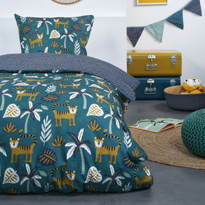 Housse De Couette 220x240 Cm Motif Lion Savane - Microfibre Douce - 2 Taies 65x65 Cm - Pour Enfant Ou Adulte