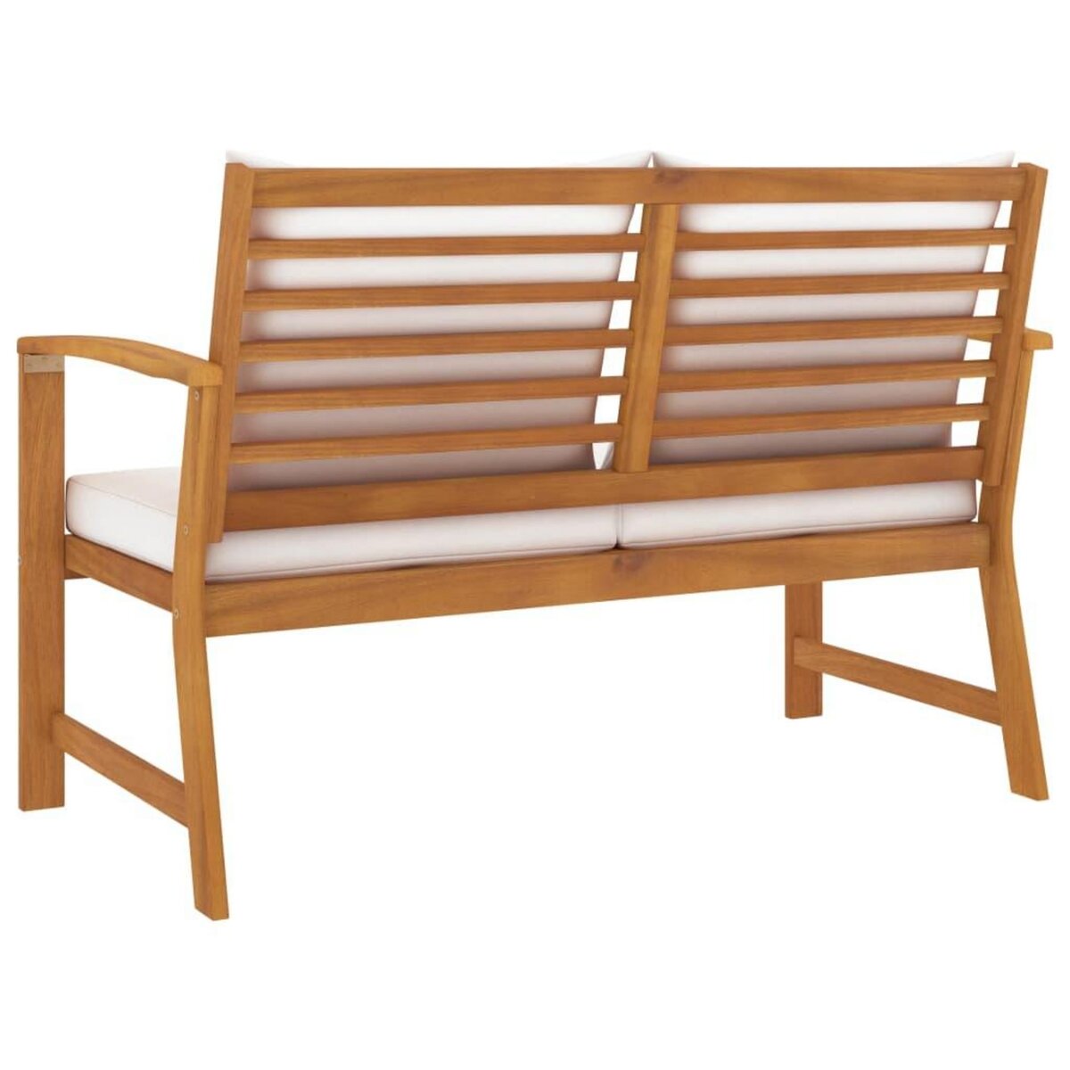 VIDAXL Banc de jardin avec coussin creme 120 cm Bois solide d'acacia