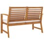 Voir la diapositive 4 : VIDAXL Banc de jardin avec coussin creme 120 cm Bois solide d'acacia