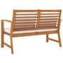 Voir la diapositive 4 : VIDAXL Banc de jardin avec coussin creme 120 cm Bois solide d'acacia