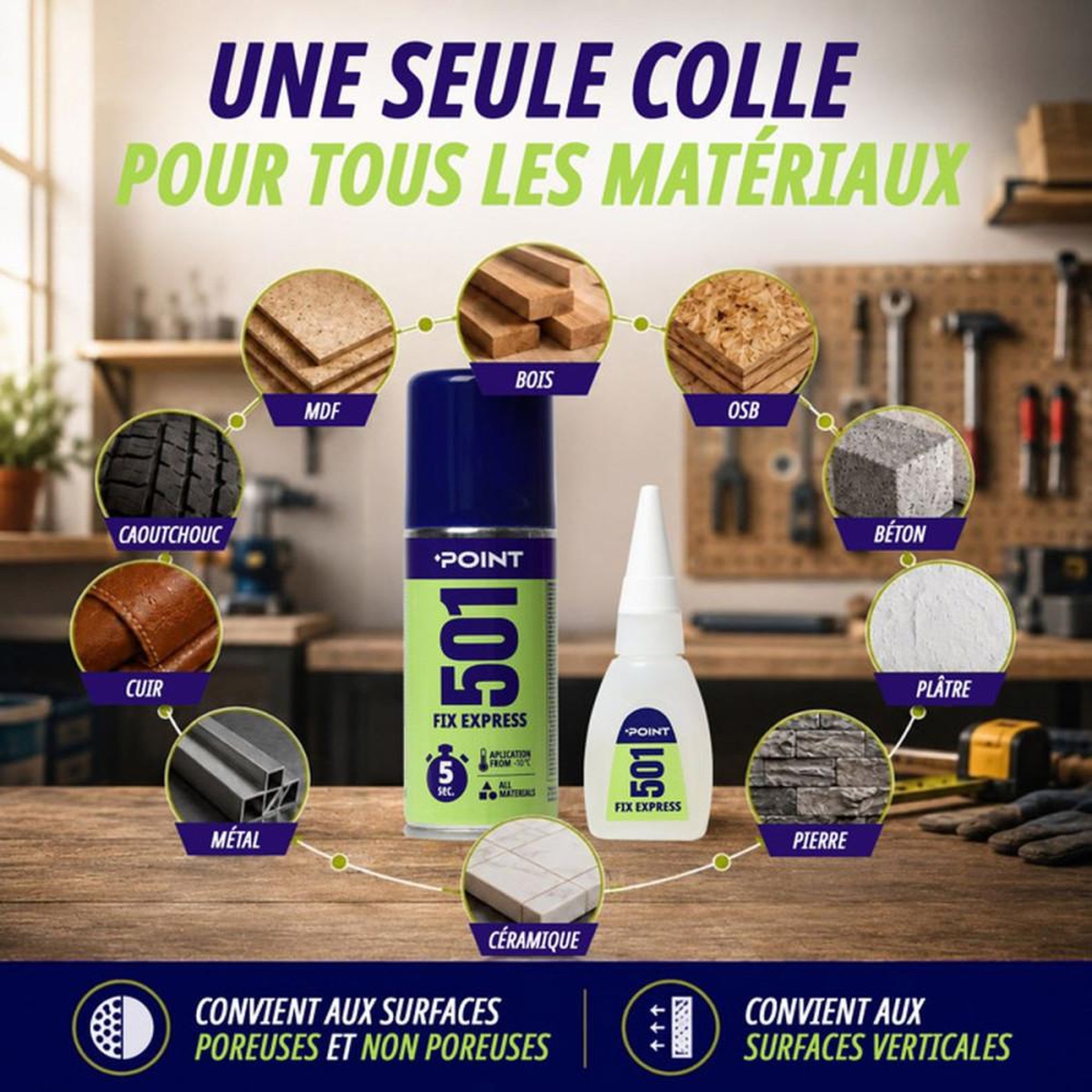 Voir la diapositive 4 : POINT Colle cyanoacrylate ultra-rapide avec activateur pour collage instantané POINT 501 Fix Express transparent 100 ml + 25 g