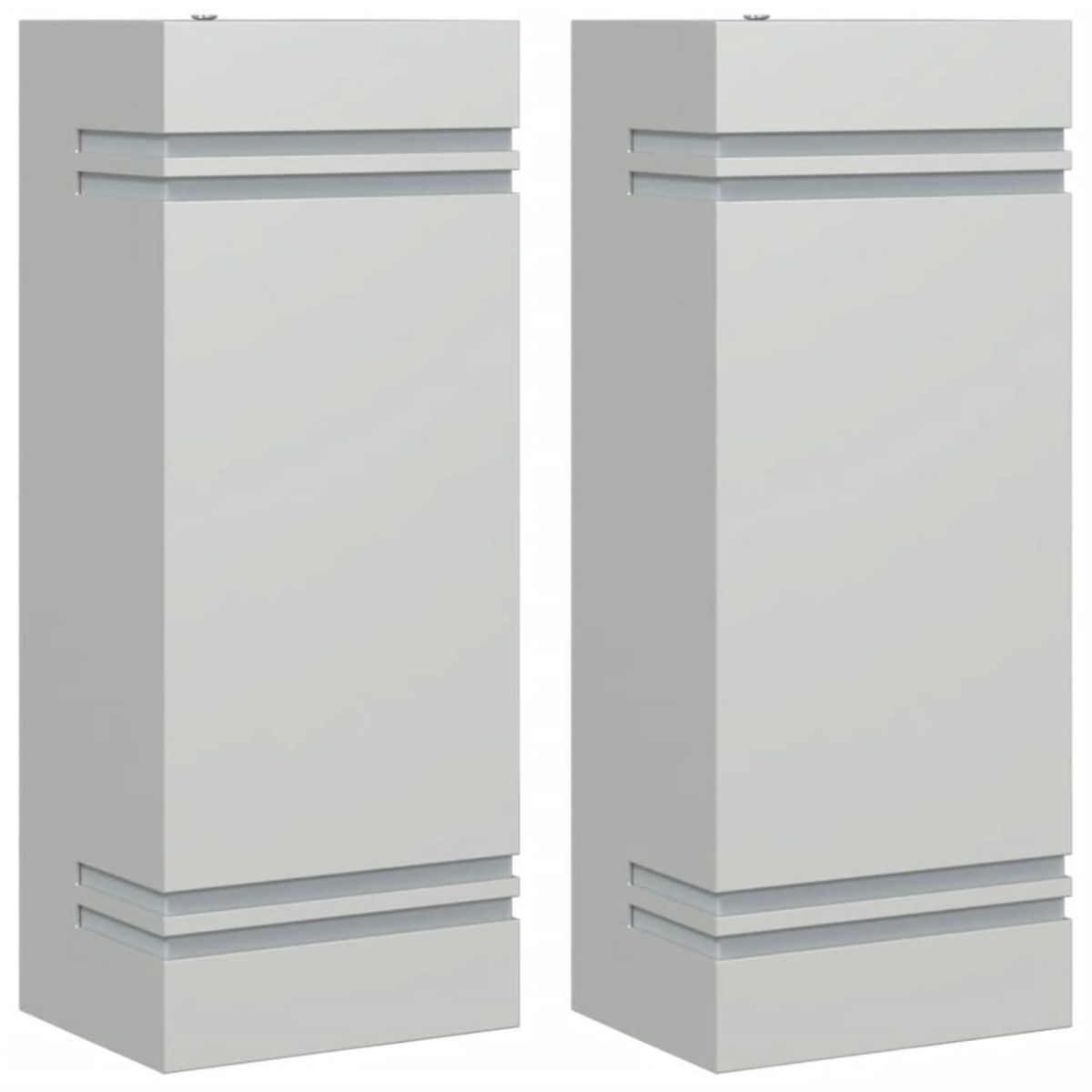 VIDAXL Appliques murales d'exterieur 2pcs argente acier inoxydable