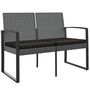 Voir la diapositive 2 : VIDAXL Banc de jardin a 2 places et coussins gris fonce PP rotin