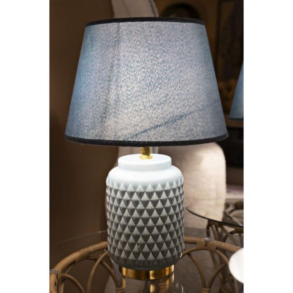 Paris Prix Lampe à Poser en Céramique  Square  44cm Turquoise