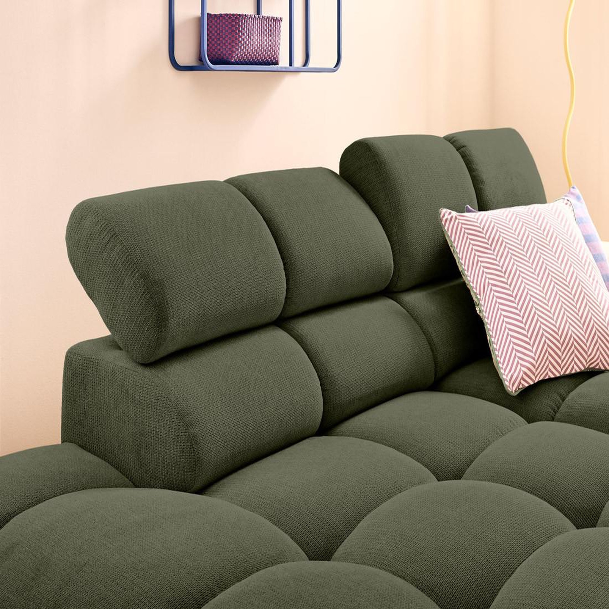 Voir la diapositive 5 : LISA DESIGN Matera - canapé d'angle gauche 4 places avec têtières réglables en tissu texturé