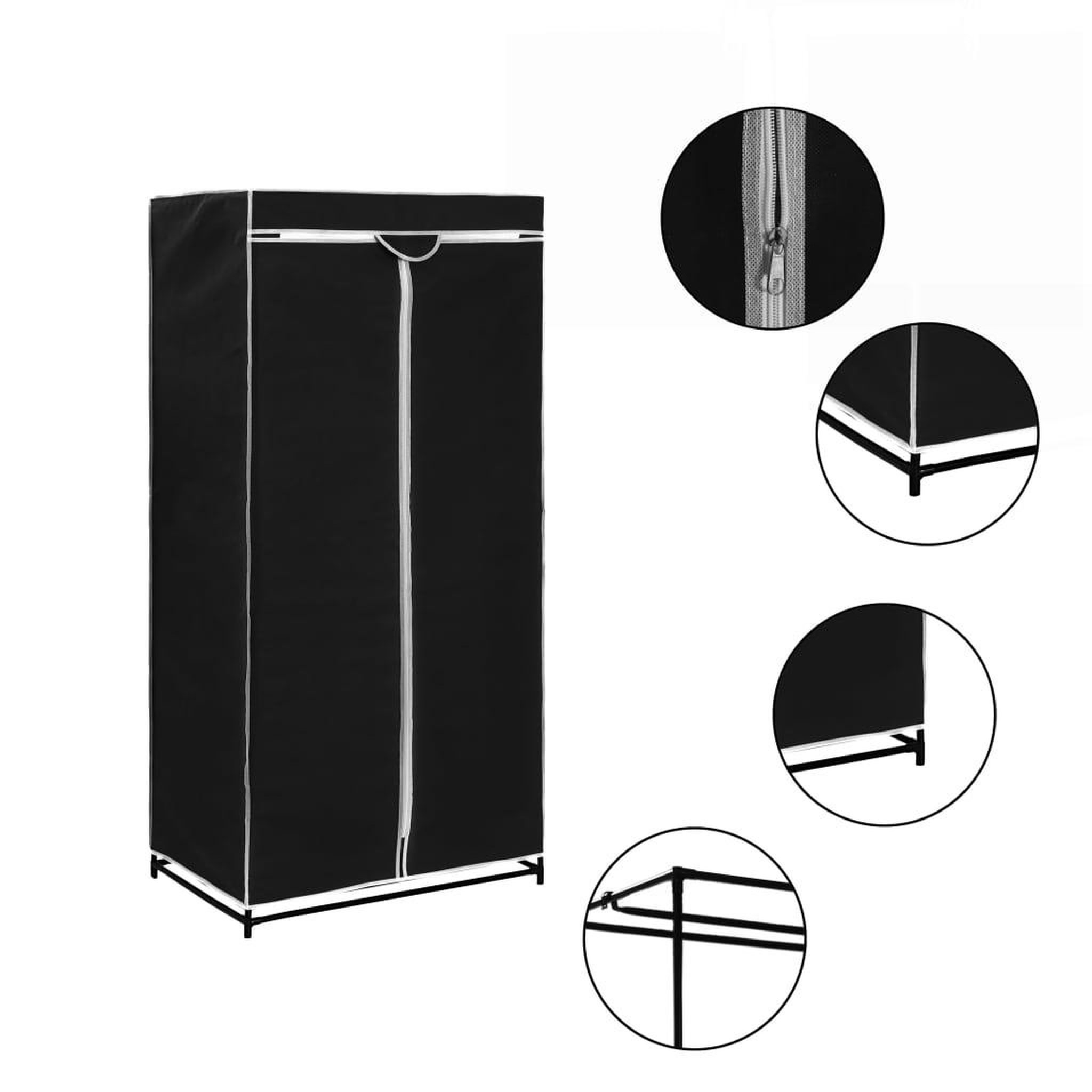 Voir la diapositive 1 : VIDAXL Garde-robe Noir 75x50x160 cm