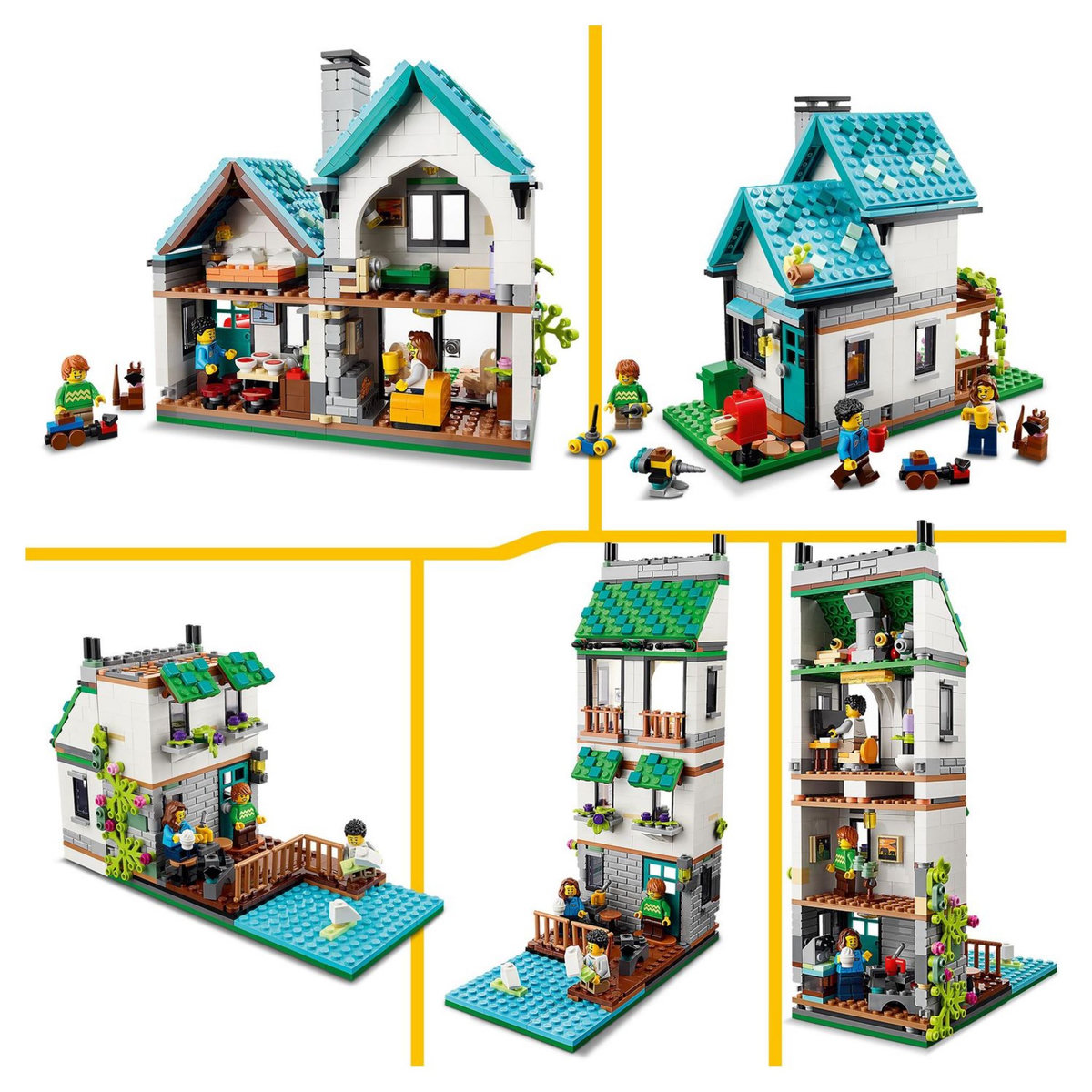 LEGO Creator 31139 - La maison accueillante Kit de Construction de Maquettes avec 3 Habitations Différentes