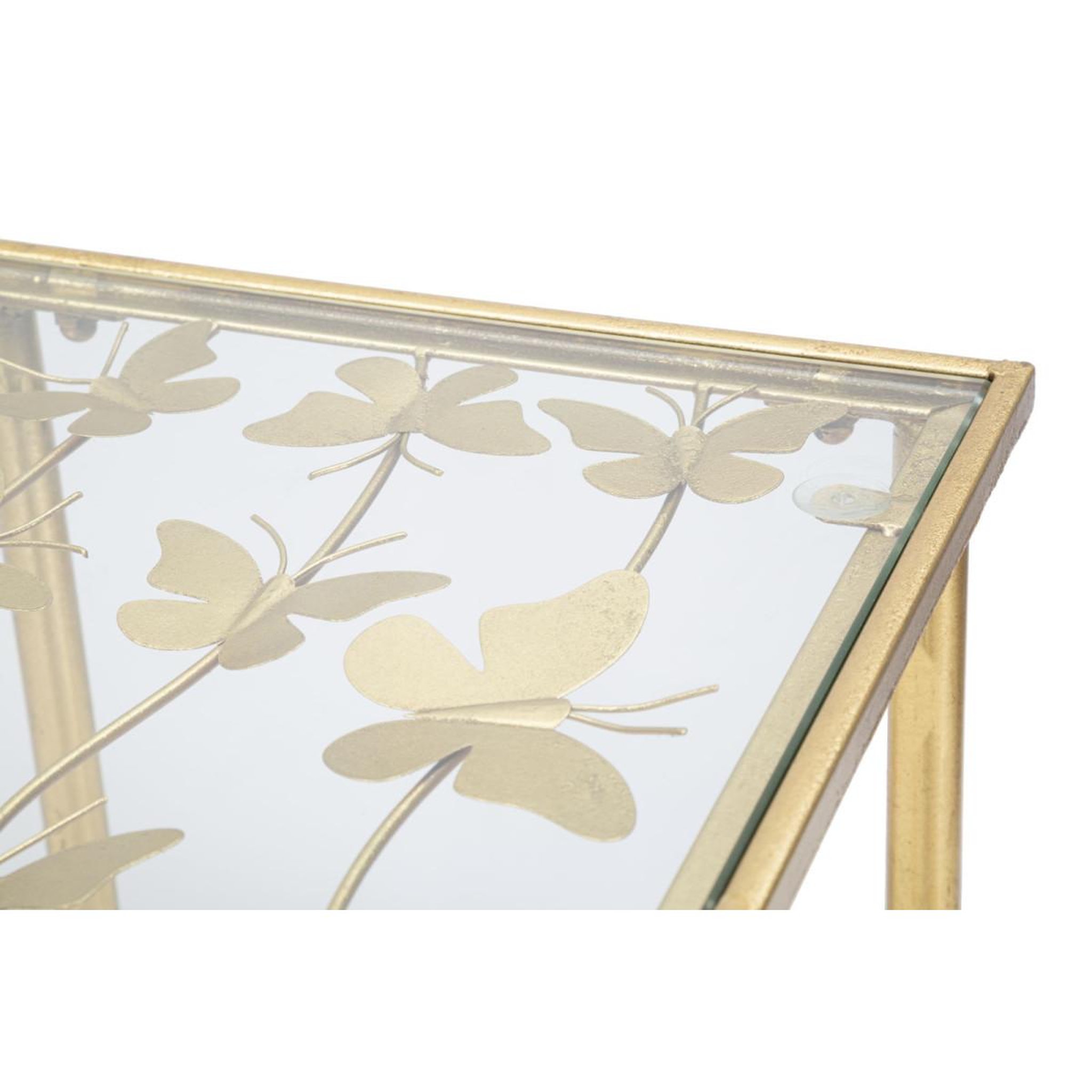 Voir la diapositive 5 : Paris Prix Console design en métal  butterfly  100cm or