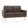 Voir la diapositive 6 : VIDAXL Canape a 2 places Marron Tissu
