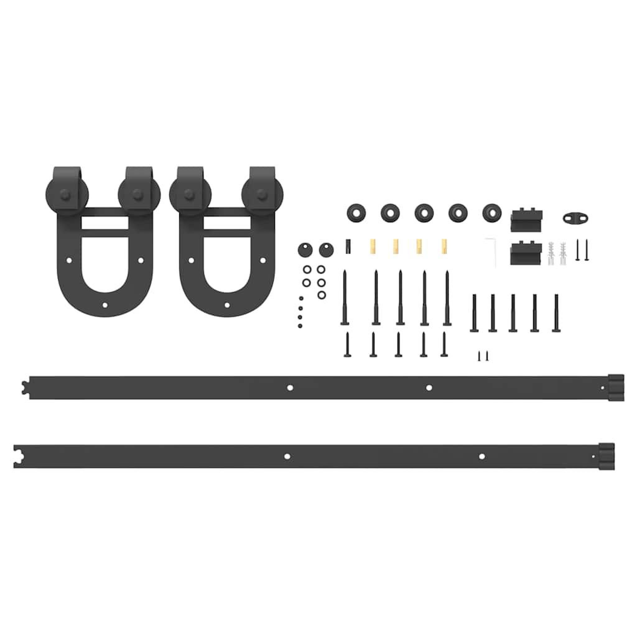 Voir la diapositive 5 : VIDAXL Kit de quincaillerie de porte coulissante 200 cm Acier Noir