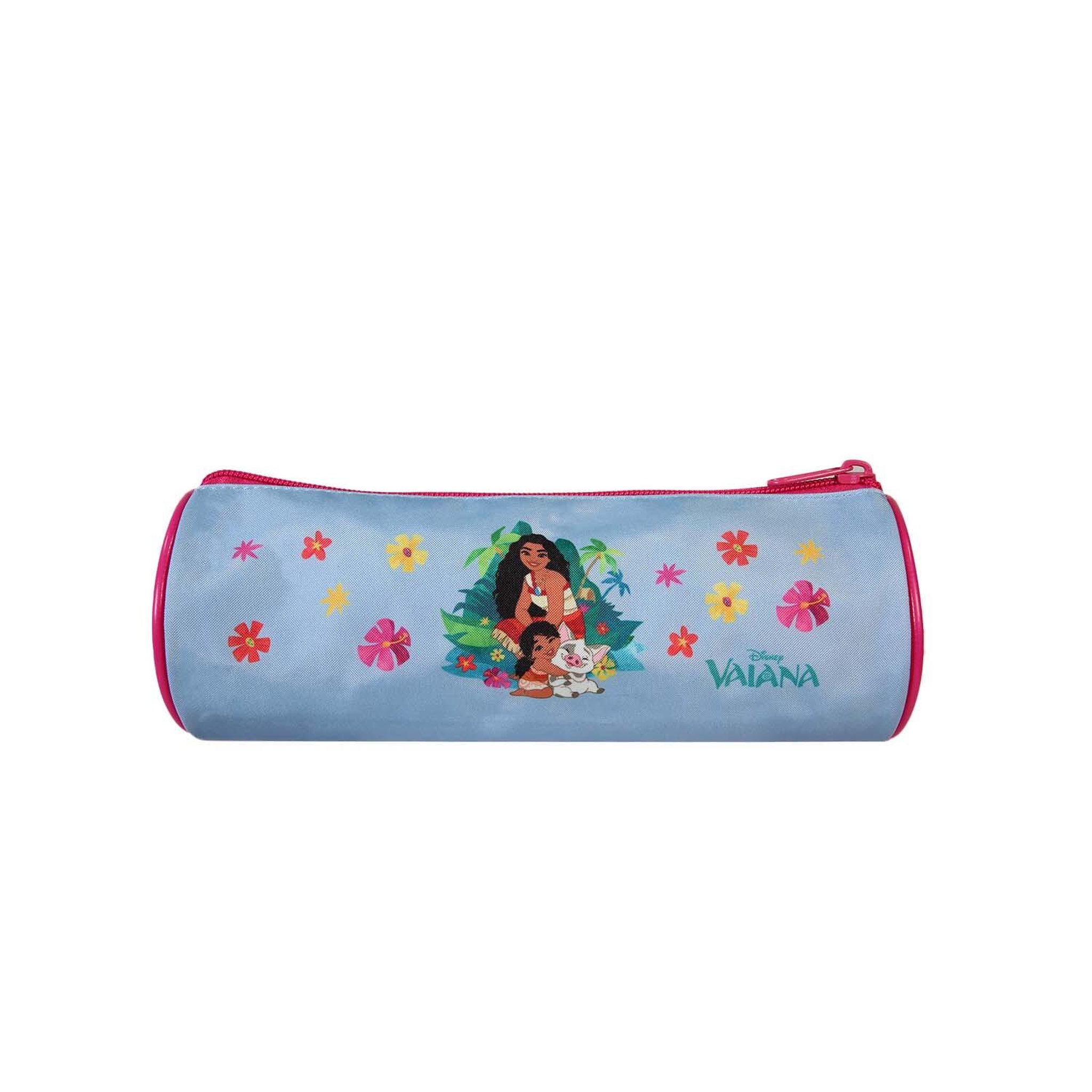 Voir la diapositive 4 : Bagtrotter Vaiana - Trousse scolaire ronde - Bleu ciel - Fille - 1 compartiment