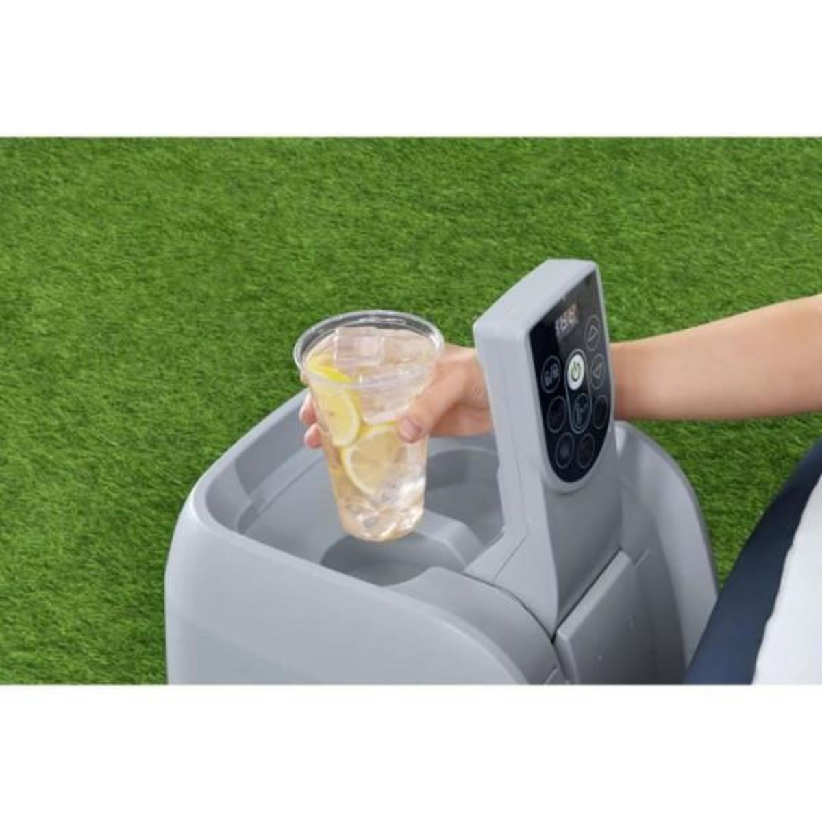 BESTWAY Spa gonflable BESTWAY - Lay-Z-Spa Miami - 120 airjets - 180 x 66 cm - 2 a 4 places - Rond (couverture, cartouche, diffuseur)