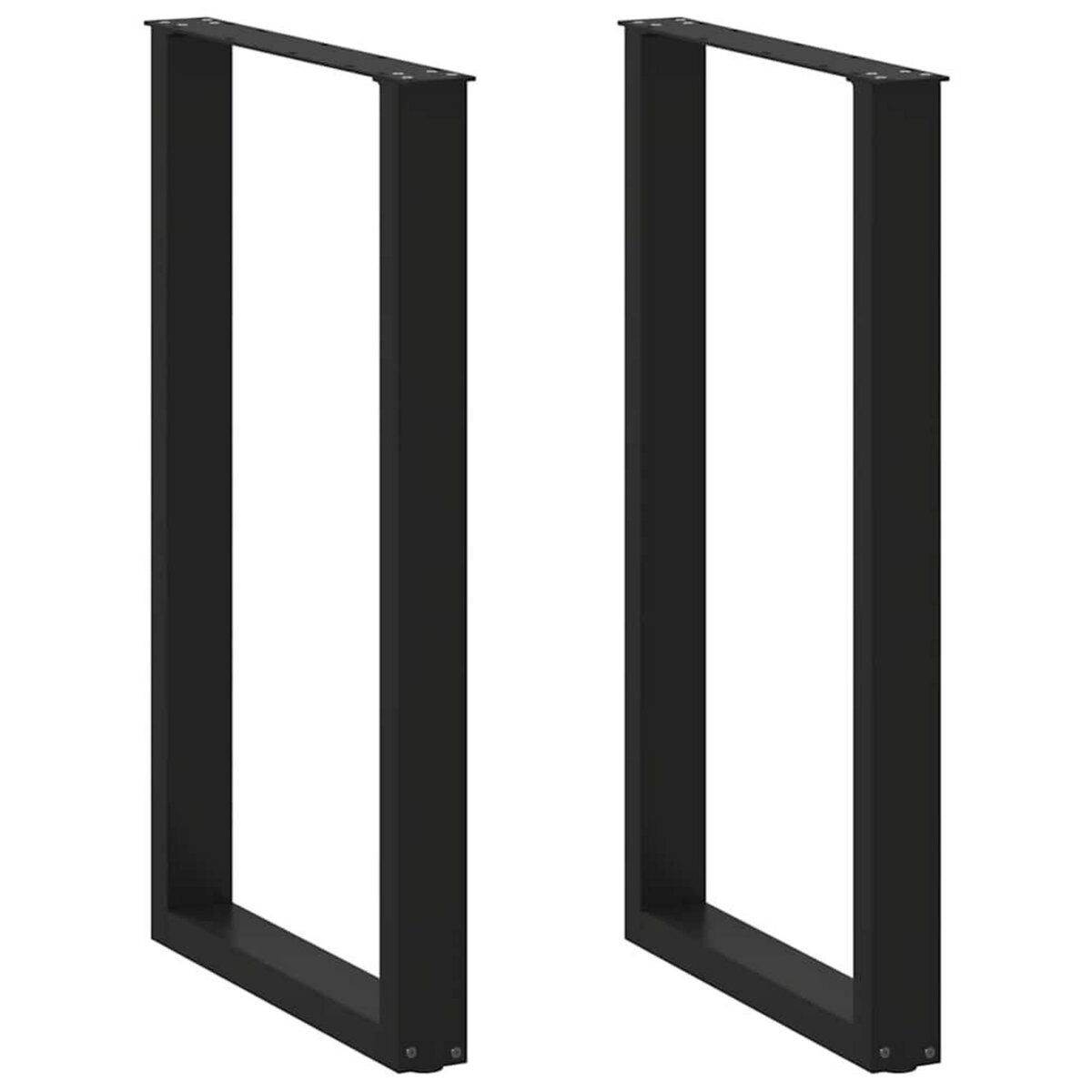 VIDAXL Pieds de table basse forme de U 2 pcs noir 60x(100-101)cm acier