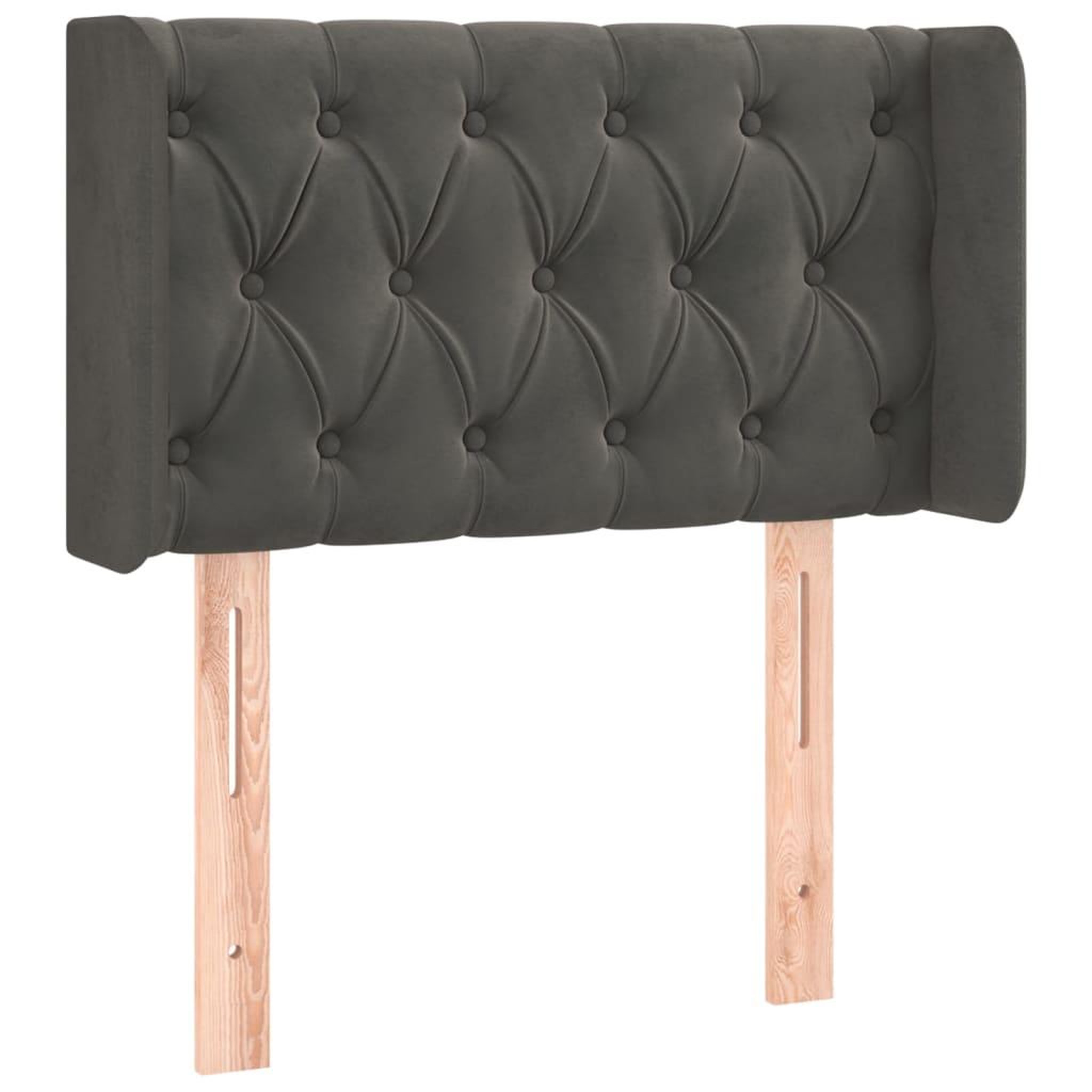 Voir la diapositive 2 : VIDAXL Tete de lit avec oreilles Gris fonce 83x16x78/88 cm Velours