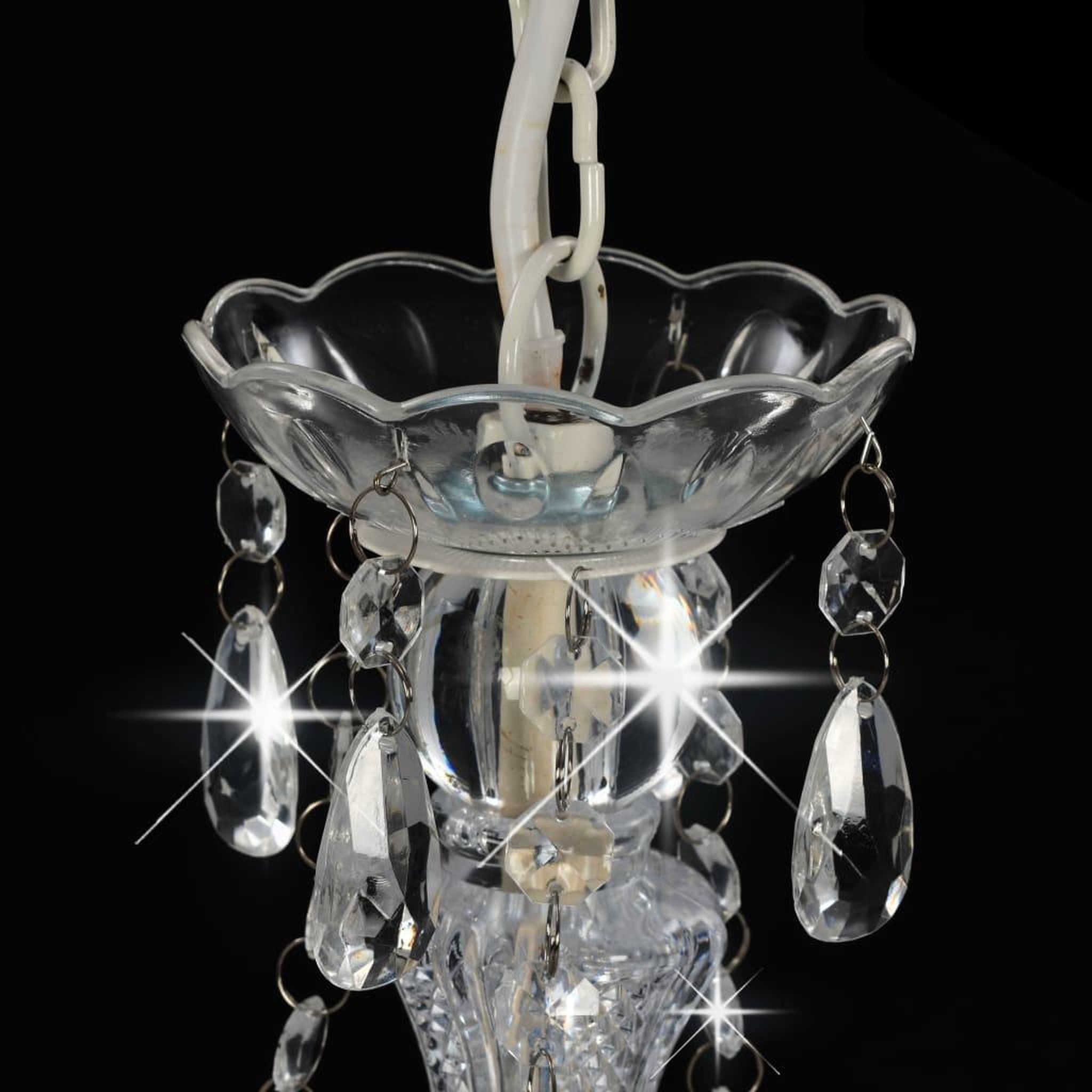 Voir la diapositive 5 : VIDAXL Lustre avec perles Blanc Rond 3 x E14
