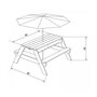 Voir la diapositive 3 : Axi House AXI Table sable et eau NICK Anthracite avec parasol Bleu Gris 90x80x56cm