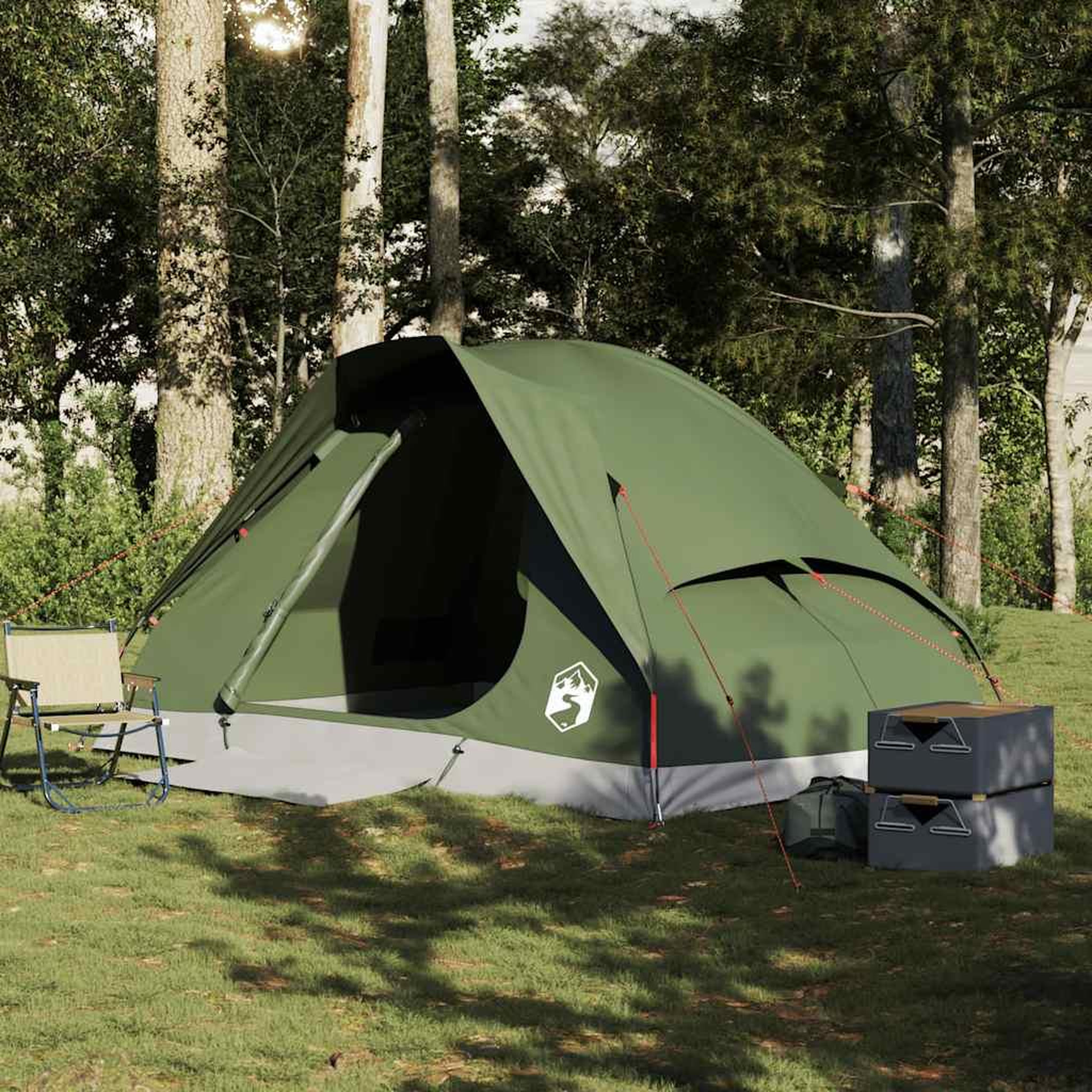 Voir la diapositive 3 : VIDAXL Tente de camping a dome 4 personnes vert olive impermeable