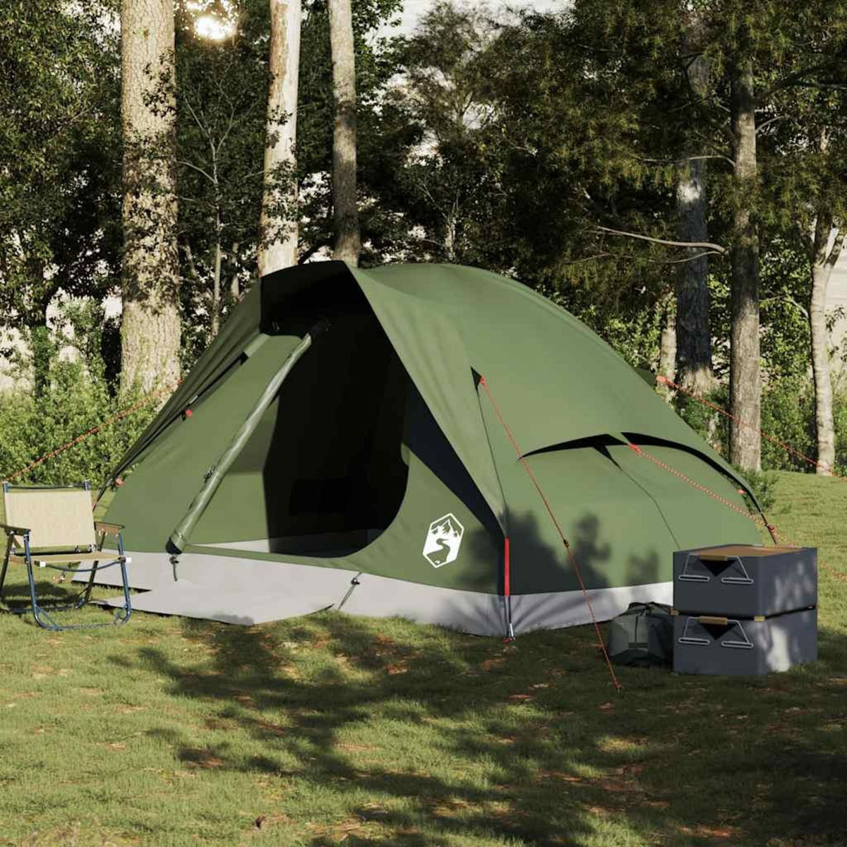 VIDAXL Tente de camping a dome 4 personnes vert olive impermeable