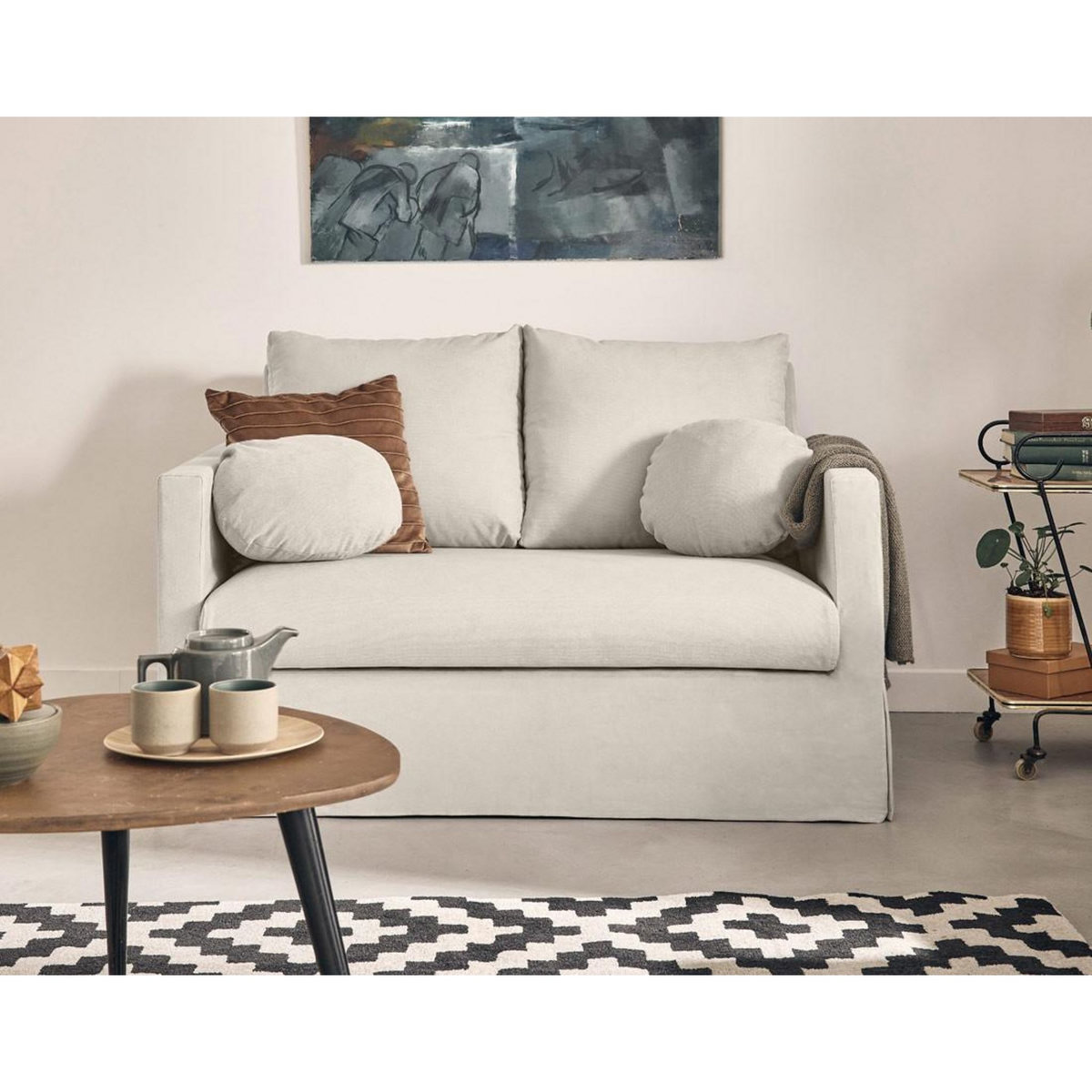 LISA DESIGN Serena - canapé droit déhoussable 2 places en tissu