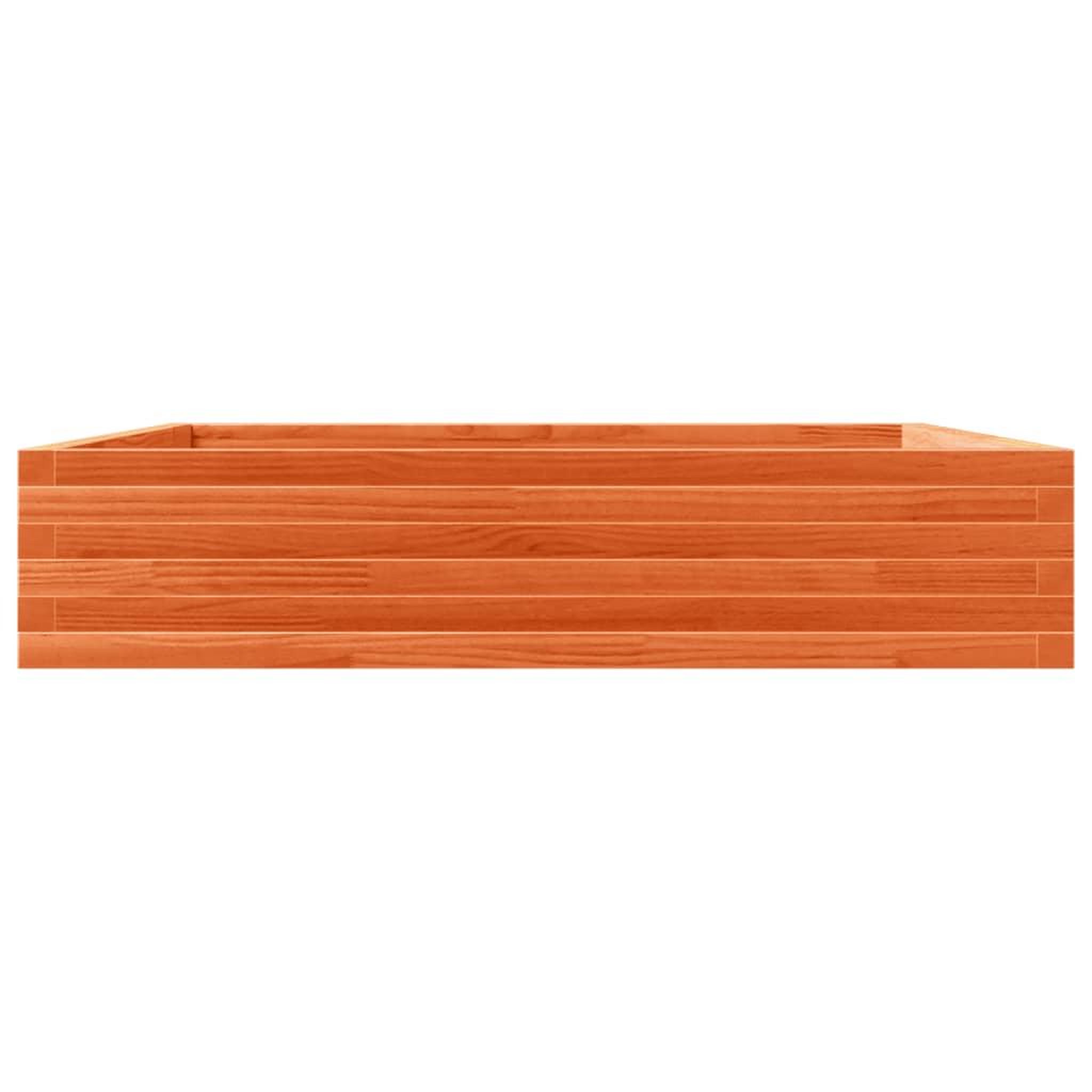 Voir la diapositive 5 : VIDAXL Jardiniere cire marron 110x110x23 cm bois de pin massif