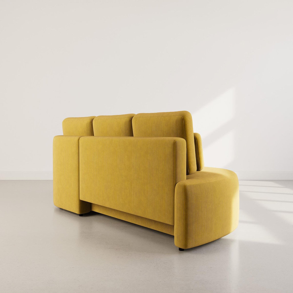 LISA DESIGN Mahina - canapé d'angle droit 4 places convertible avec coffre en velours côtelé