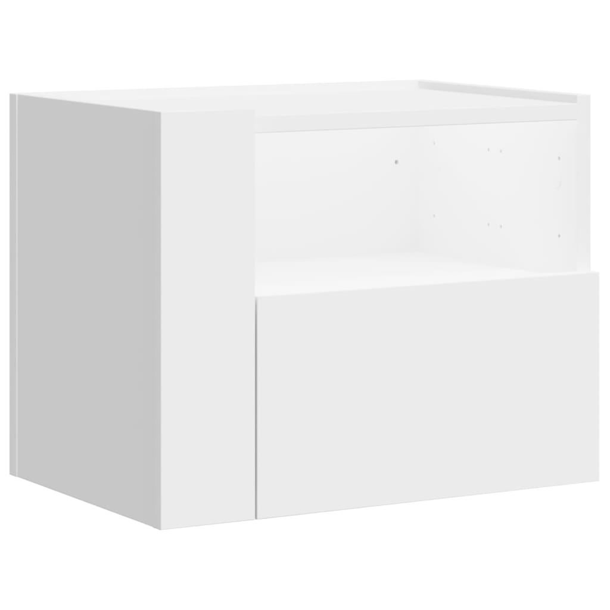 Voir la diapositive 2 : VIDAXL Table de chevet murale blanc 45x30x35 cm