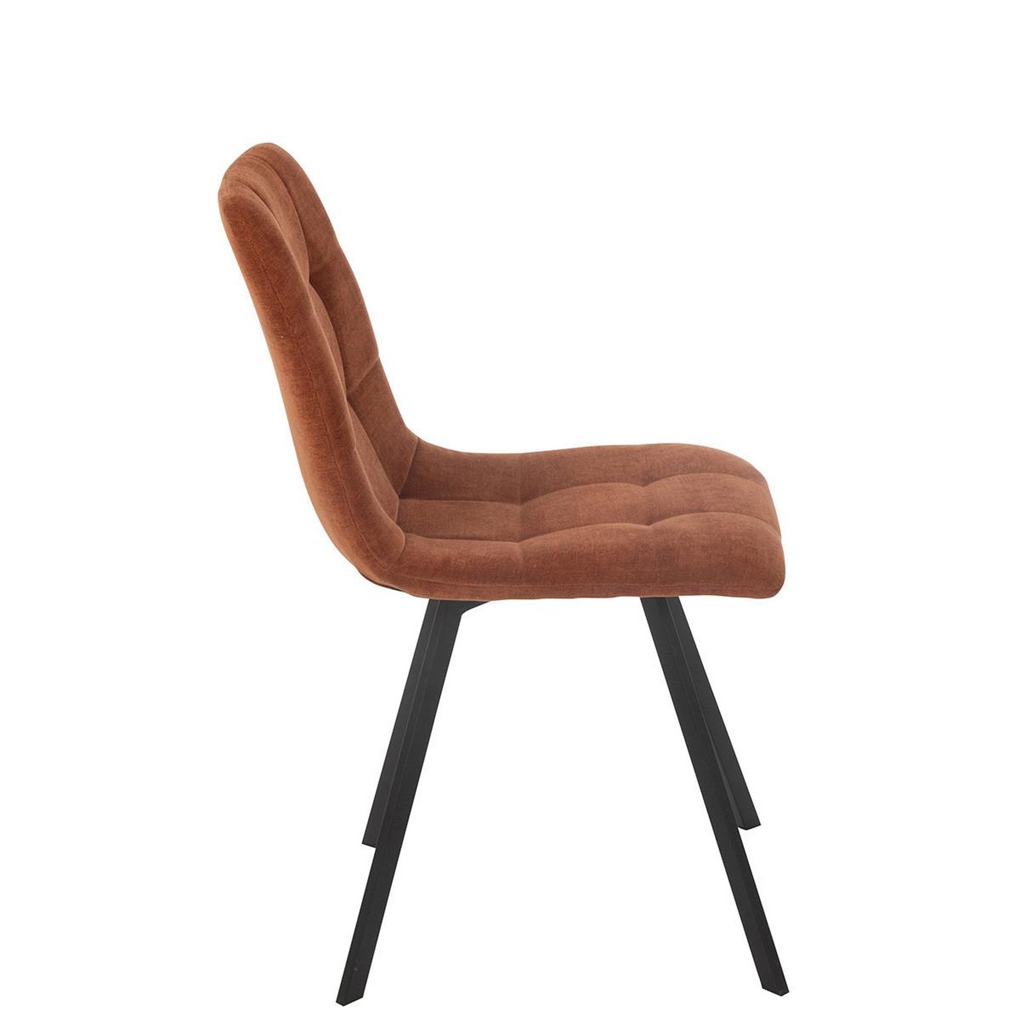 Voir la diapositive 3 : J-LINE Chaise matelassée  clark  85cm rouille