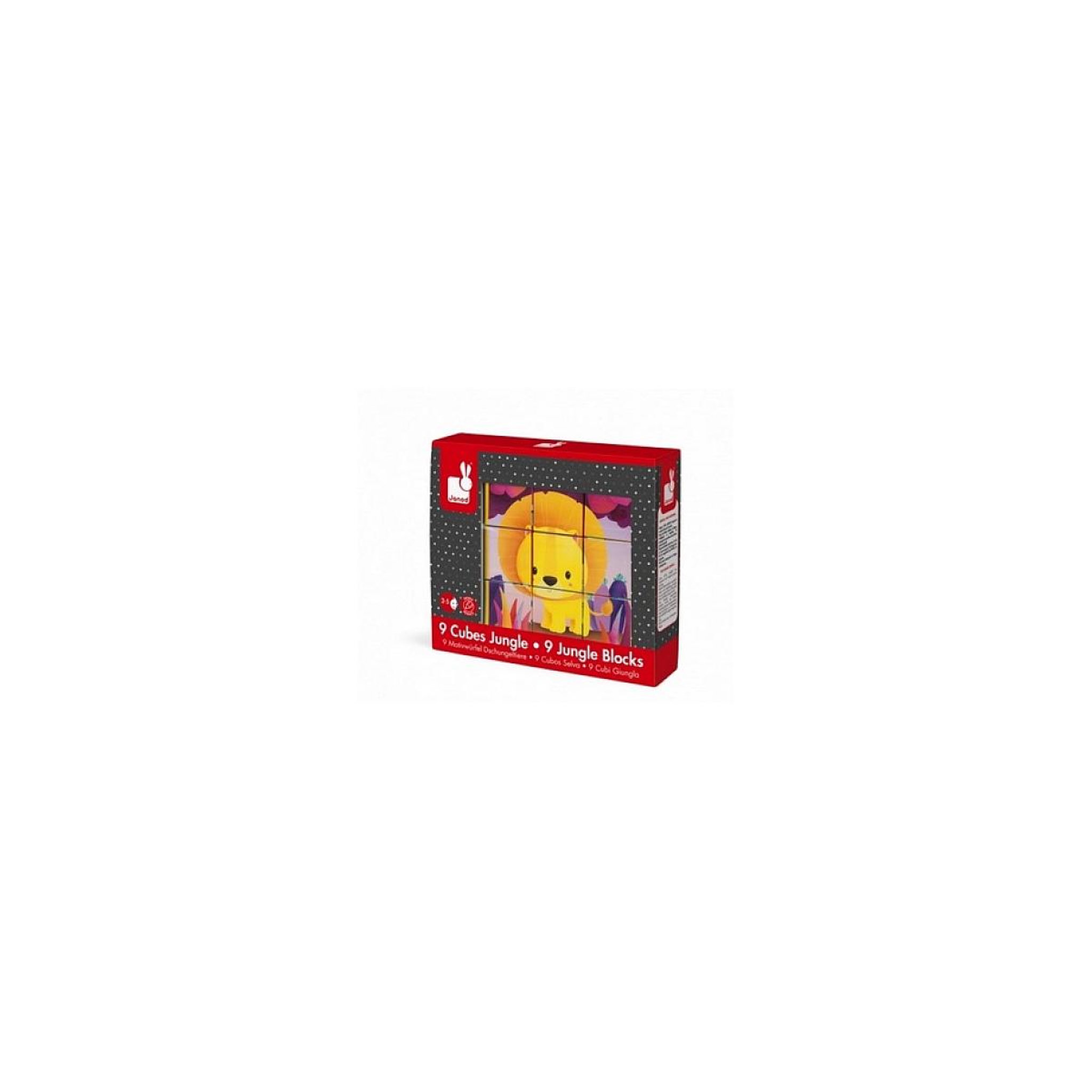 Juratoys-Janod Kubkid 9 Cubes Animaux de la Jungle
