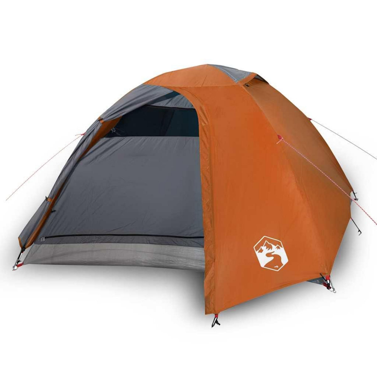 VIDAXL Tente de camping a dome 4 personnes gris et orange impermeable