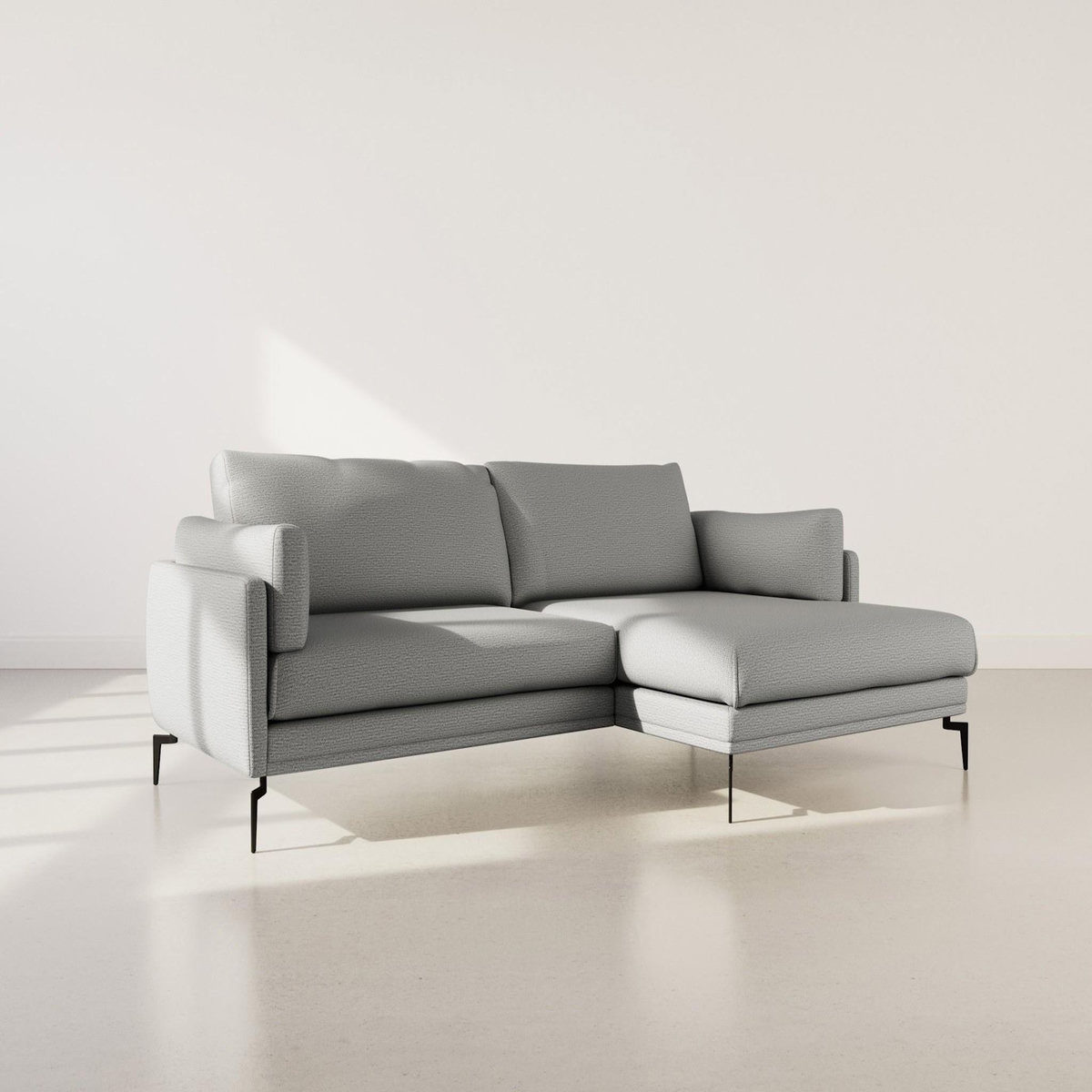 LISA DESIGN Carlos - canapé d'angle droit 4 places ultra moelleux en tissu texturé