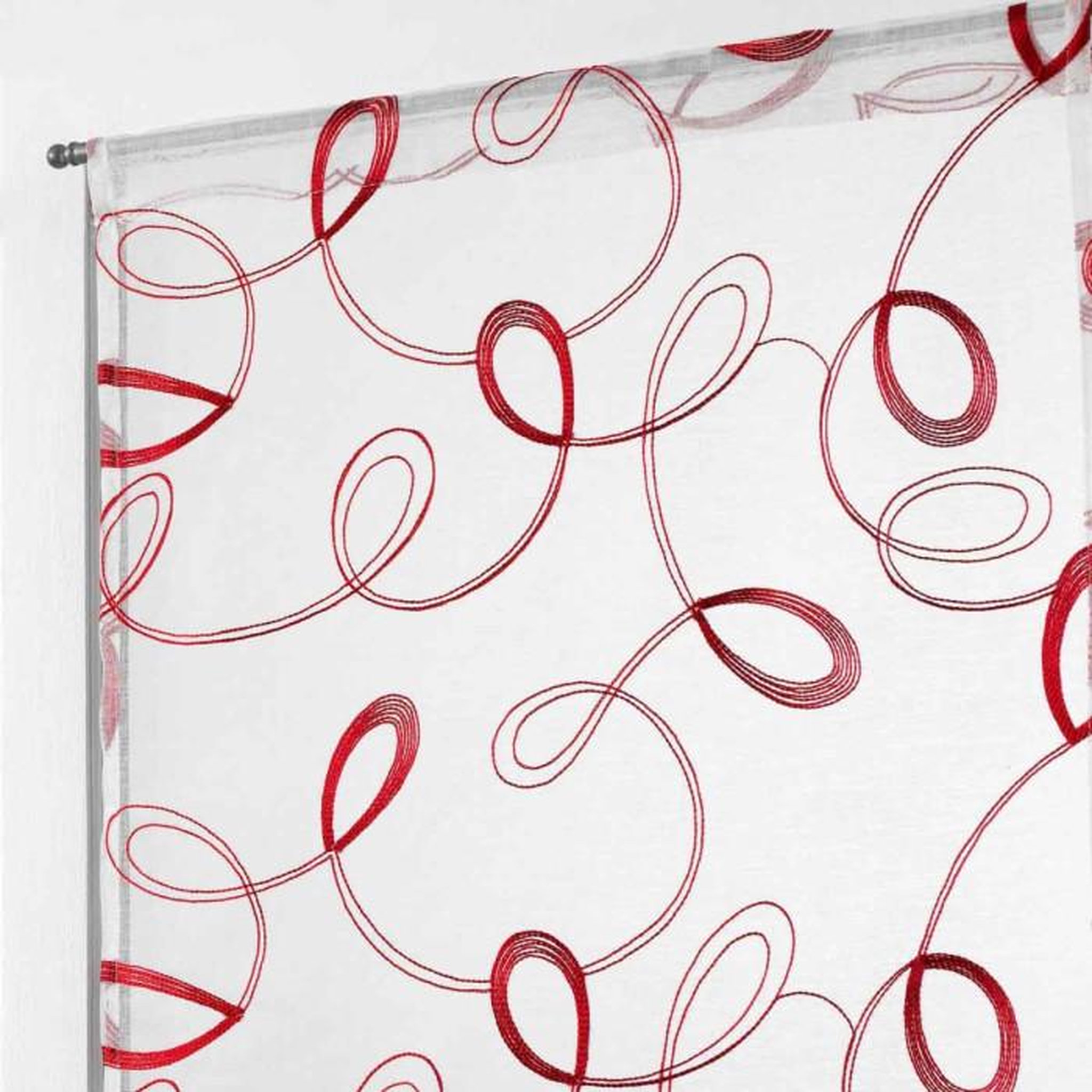 Voir la diapositive 2 : Paris Prix Paire de Voilages  Hoops  60x90cm Rouge
