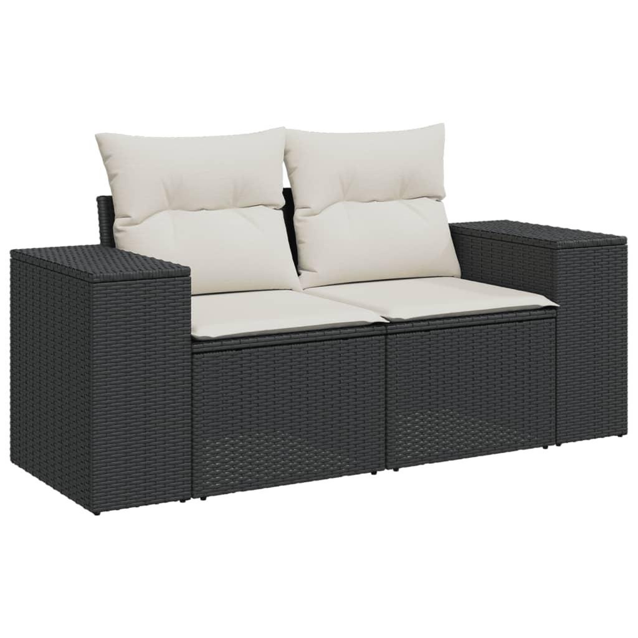 Voir la diapositive 4 : VIDAXL Salon de jardin 7 pcs avec coussins noir resine tressee