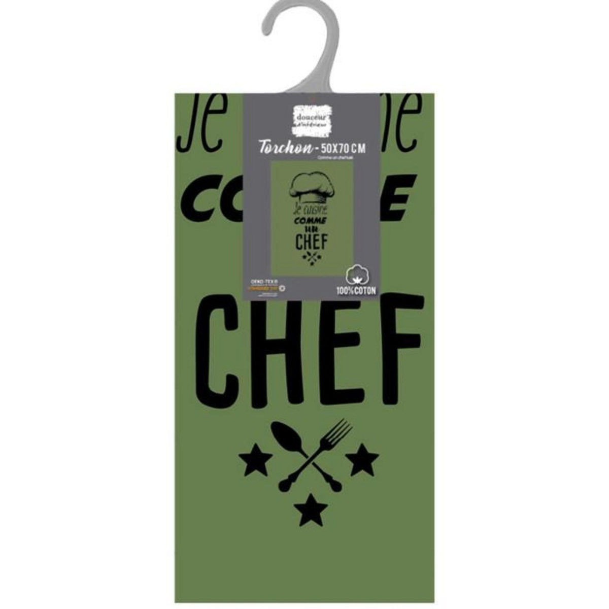 Paris Prix Torchon de Cuisine  Comme un Chef  50x70cm Kaki