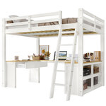 MERAX Lit mezzanine 90x200 cm coloris blanc pin