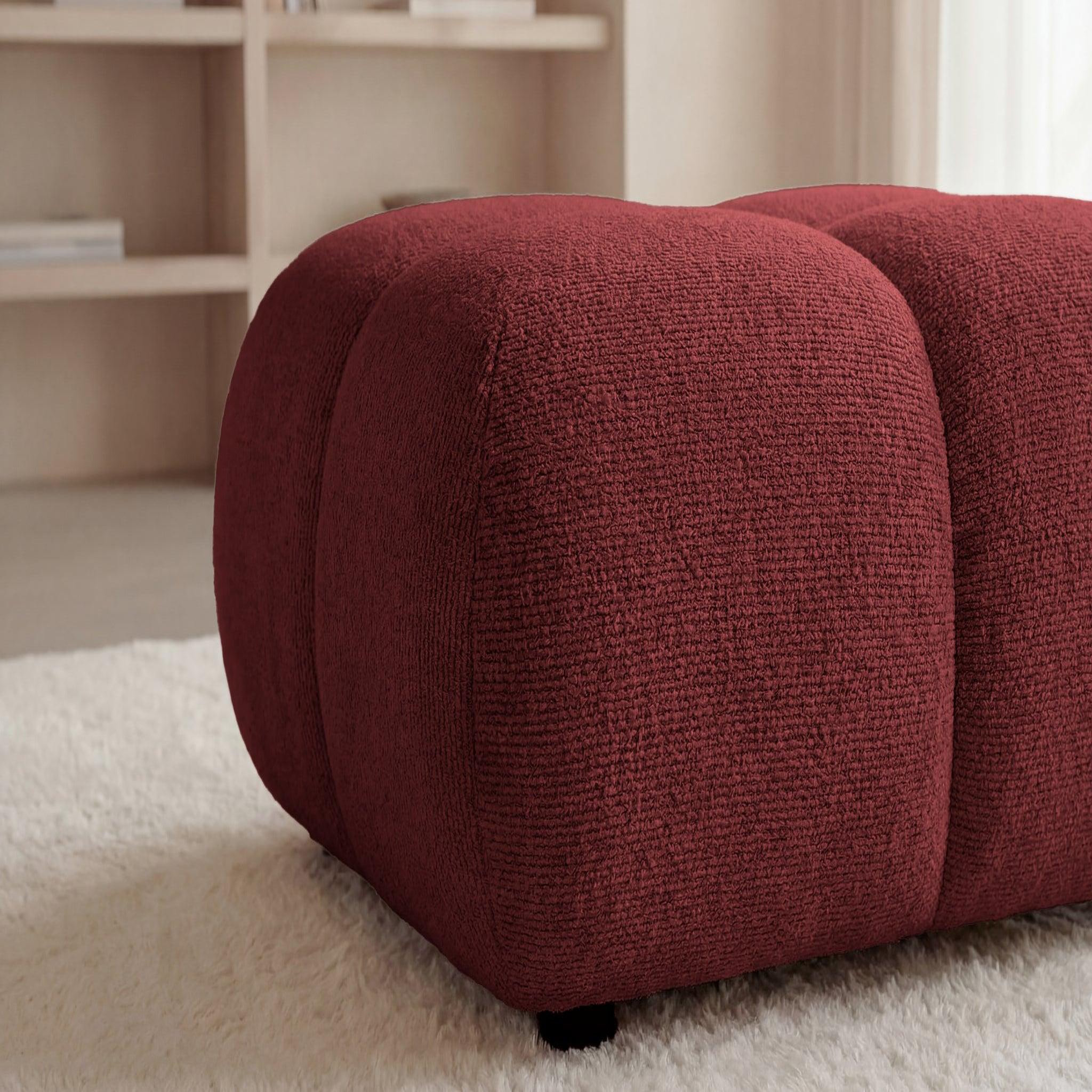 Voir la diapositive 4 : CASANOVA PARIS Constance - pouf en tissu chenille 72x72x43.5