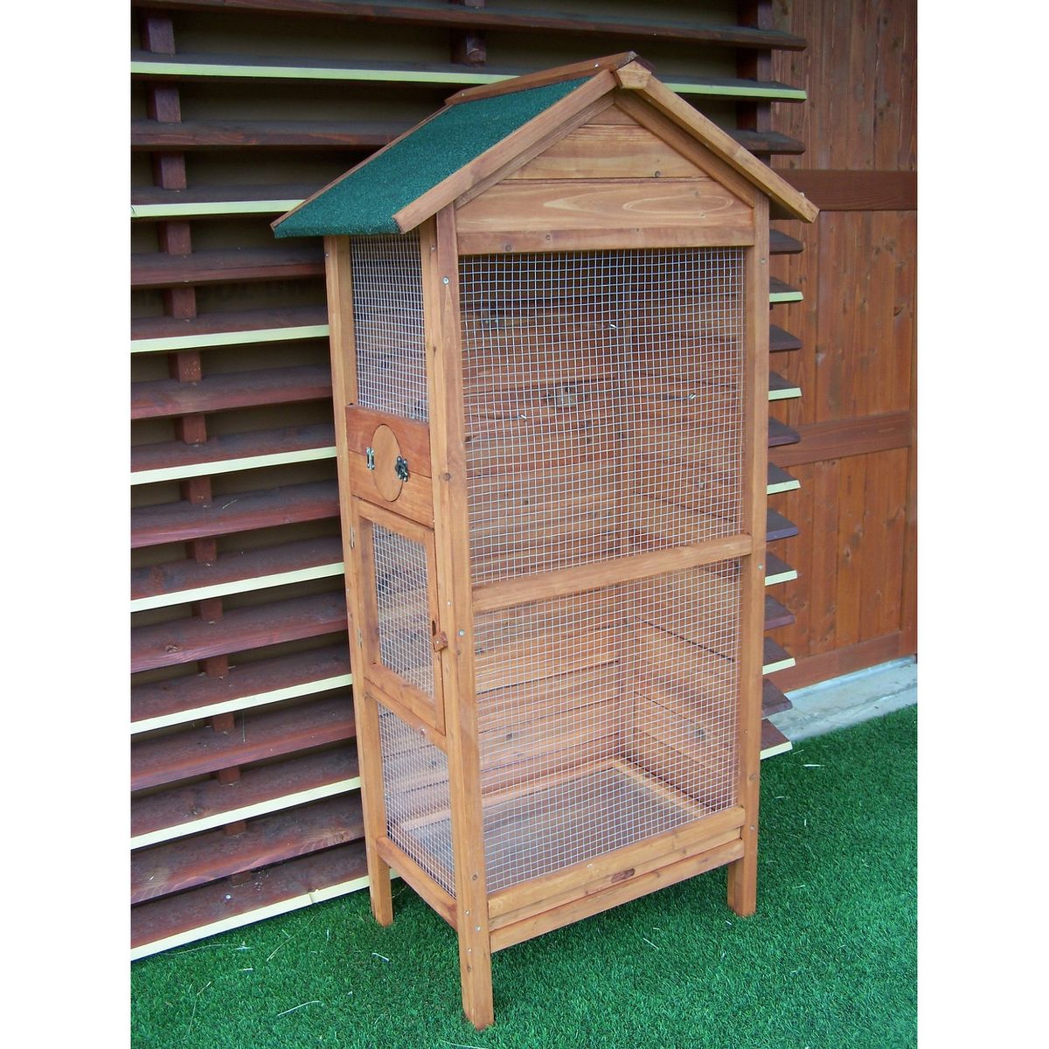 Voir la diapositive 1 : Habita Cage à oiseaux standard / 0,42 m2 / 3-4 oiseaux / toit bitumé