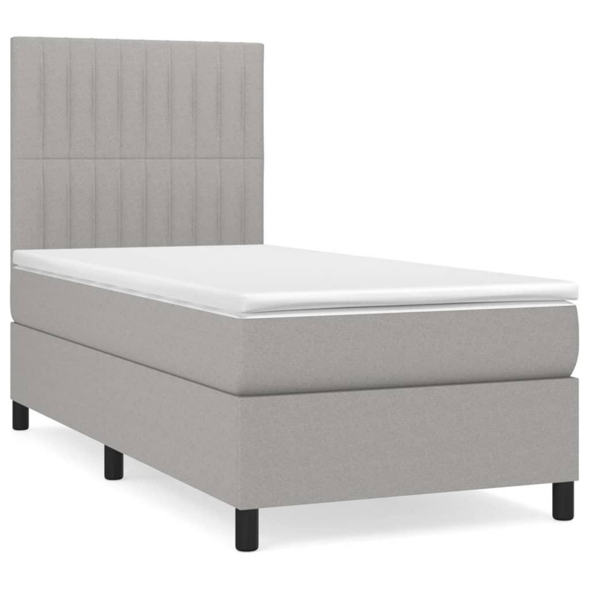 VIDAXL Sommier a lattes de lit avec matelas Gris clair 80x200 cm Tissu