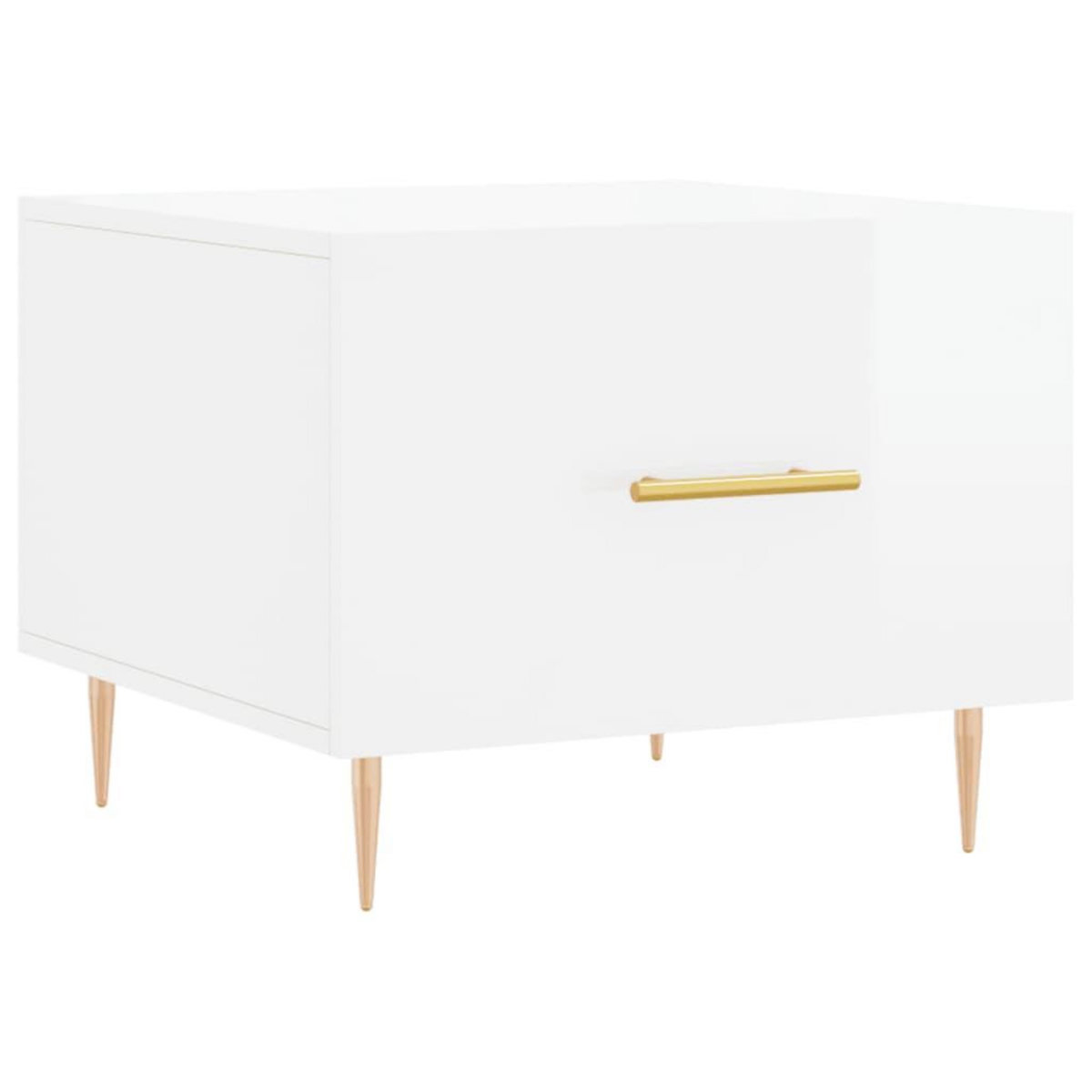 VIDAXL Tables basses 2 pcs blanc brillant 50x50x40cm bois d'ingenierie