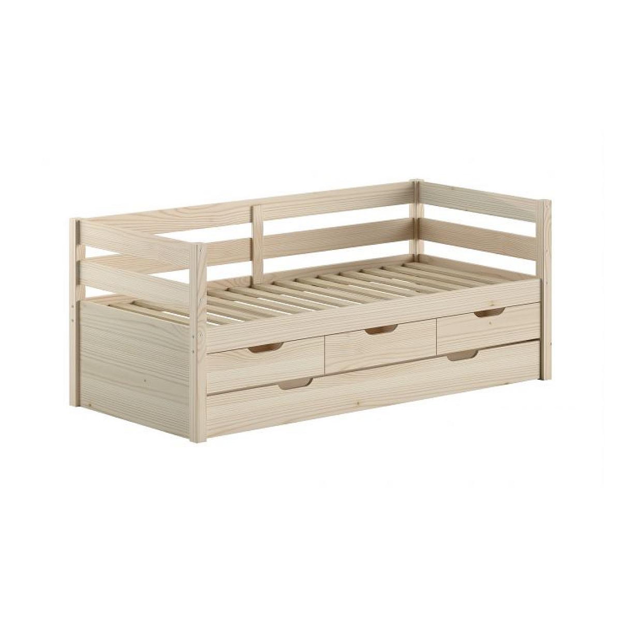 Vipack Lit capitaine margrit 90x200 avec rangements – vipack
