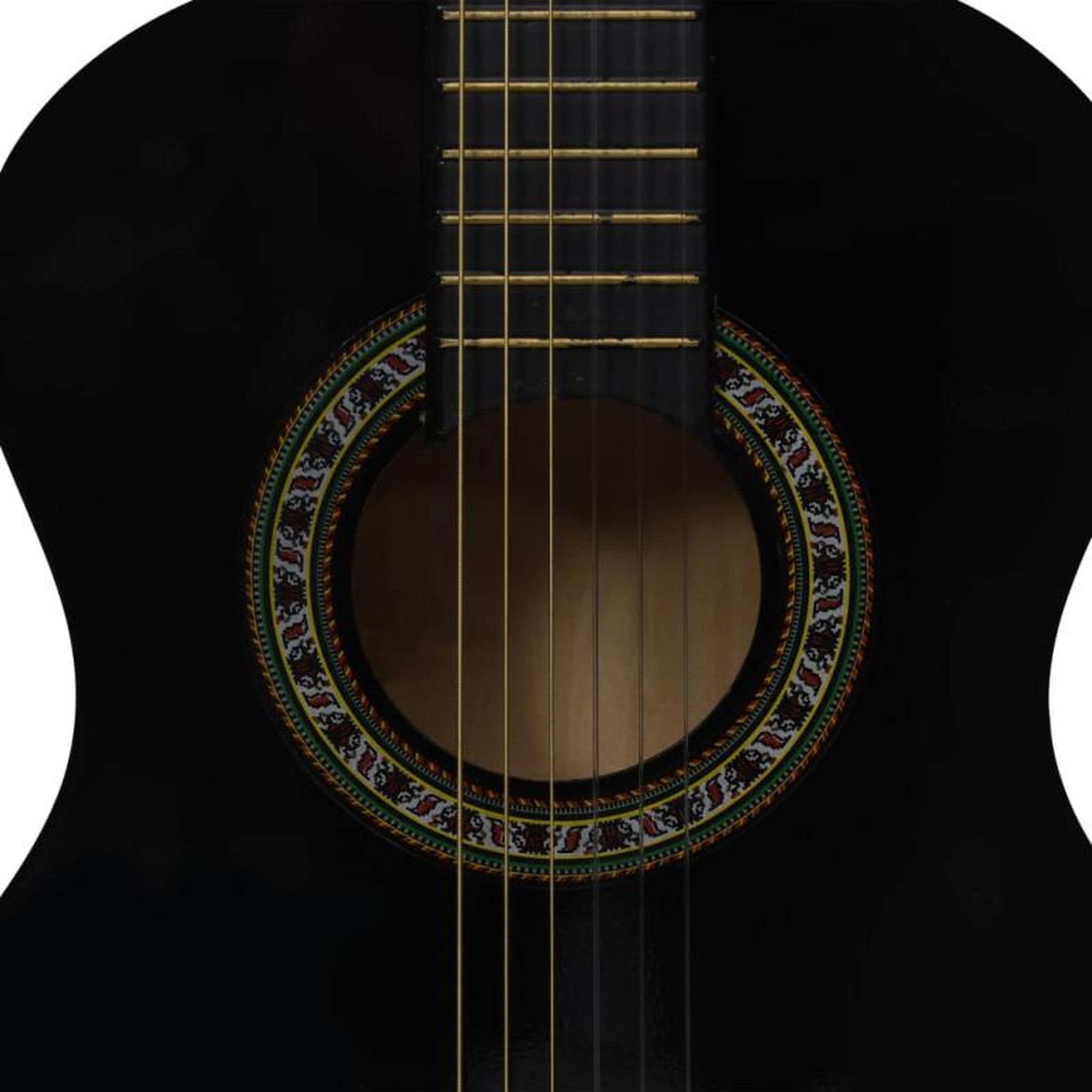 Voir la diapositive 5 : VIDAXL Guitare classique de débutants et enfants Noir 1 2 34