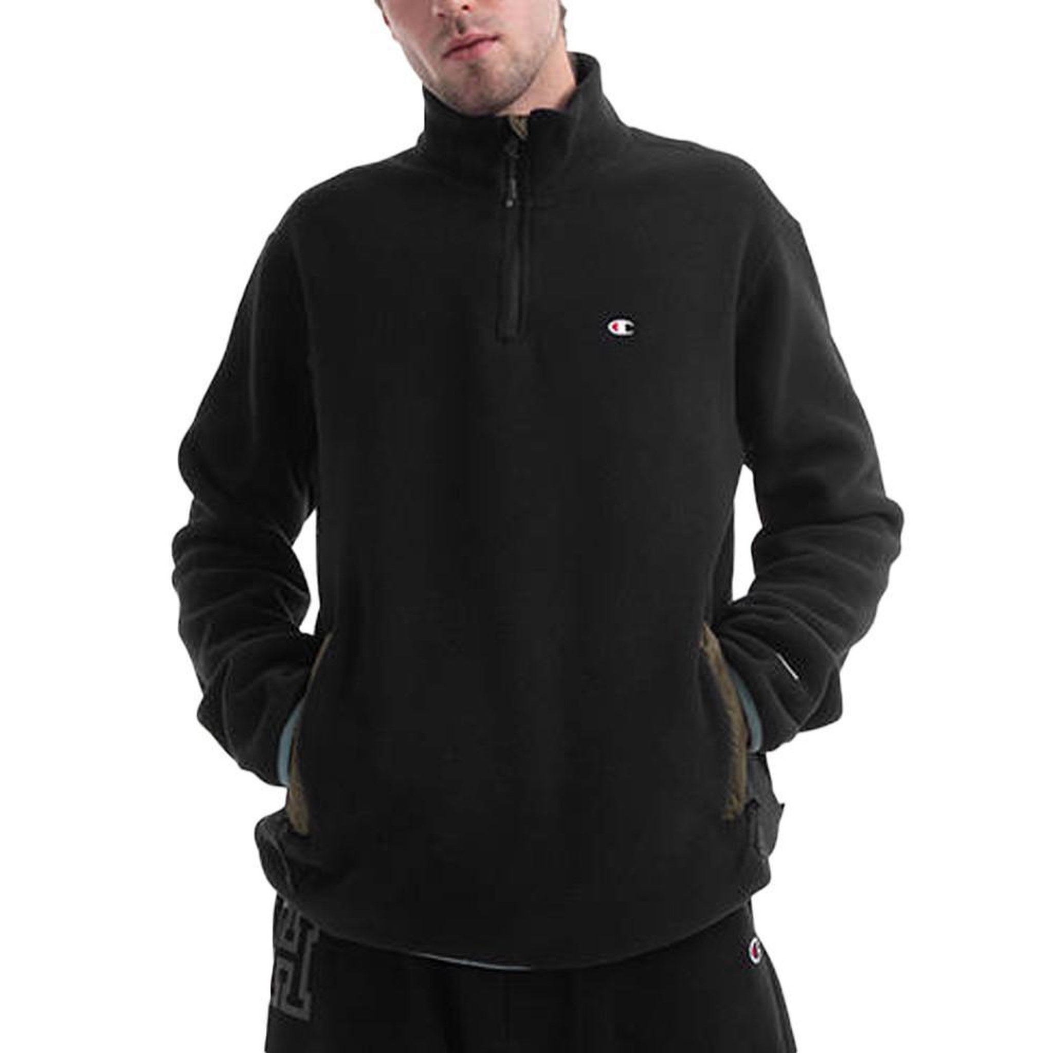 CHAMPION Sweat polaire noir homme champion 215107. Coloris disponibles : Noir