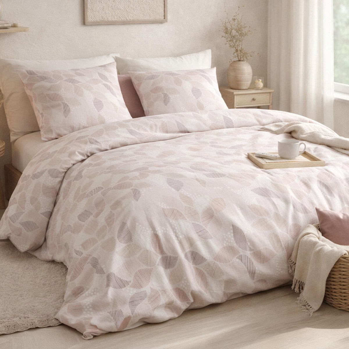 ATELIER DU COTON Parure housse de couette 100% coton 57fils alix