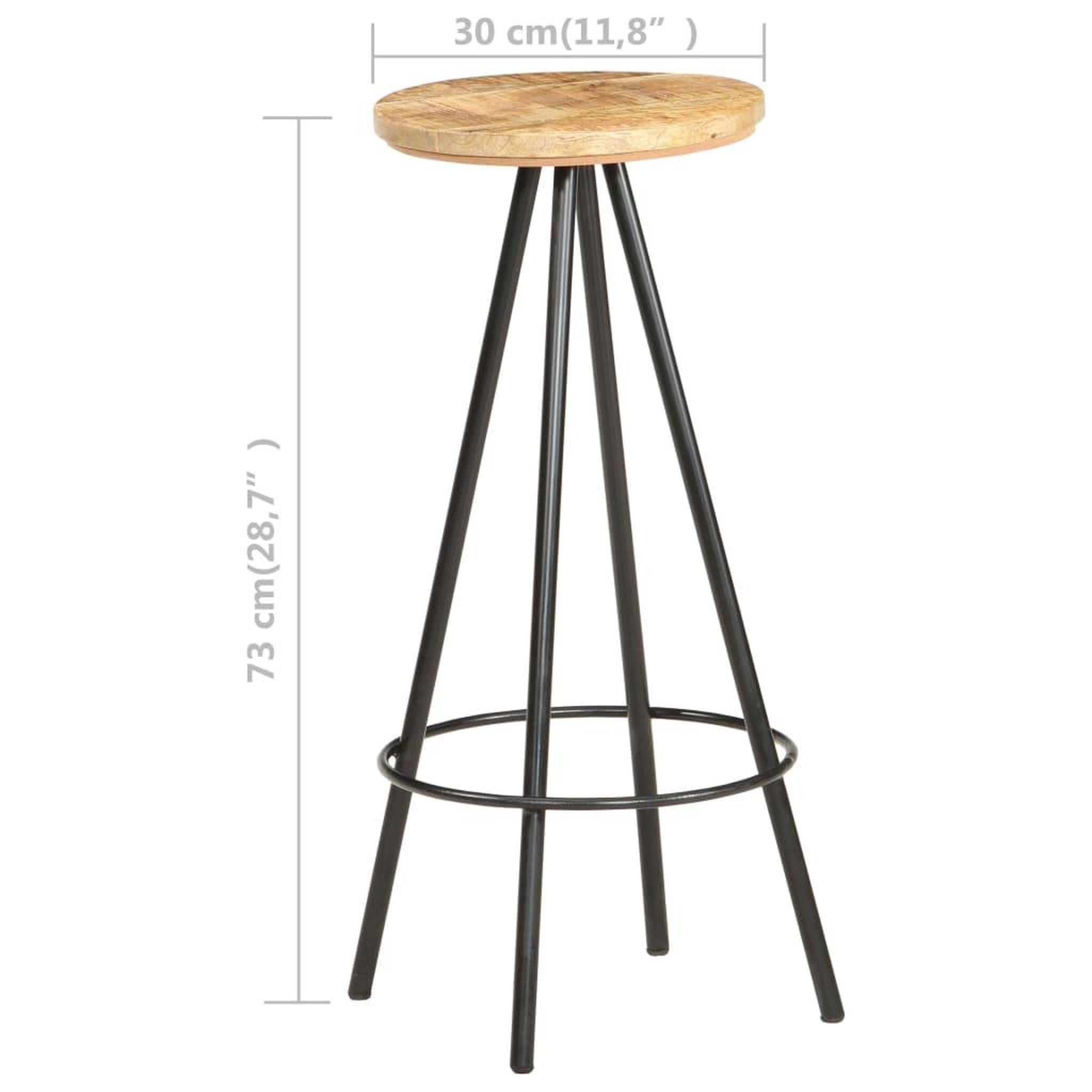 Voir la diapositive 6 : VIDAXL Tabourets de bar lot de 2 bois de manguier brut