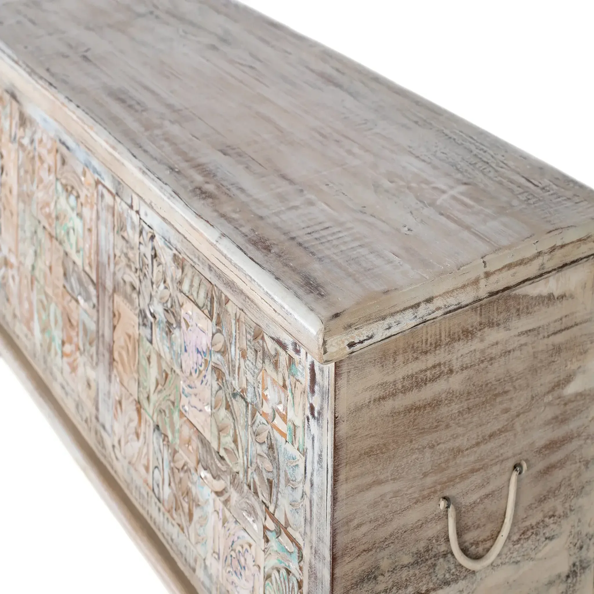 Voir la diapositive 2 : GINER Y COLOMER SL Coffre en bois de manguier 105 cm style rustique méditerranéen