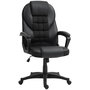 Voir la diapositive 1 : HOMCOM Chaise de bureau manager ergonomique - hauteur réglable, fonction à bascule, pivotant - PU polyester noir