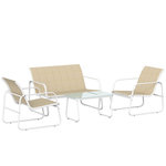 OUTSUNNY Salon de jardin 4 places 4 pièces style yachting