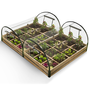 Voir la diapositive 1 : ID MARKET Lot de 2 carrés potager 1,15x0.80 m 12 compartiments + housses