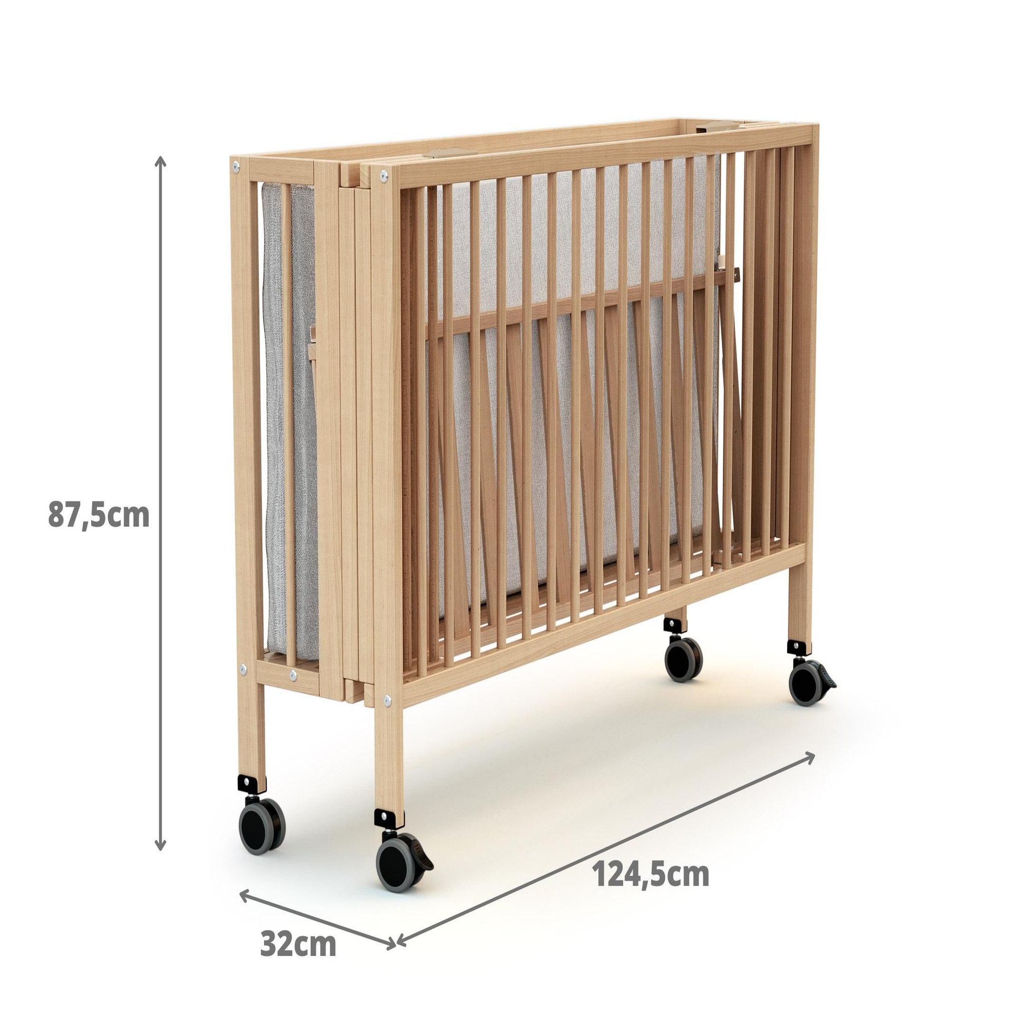 Voir la diapositive 6 : AT4 Lit bébé pliant ESSENTIEL en bois