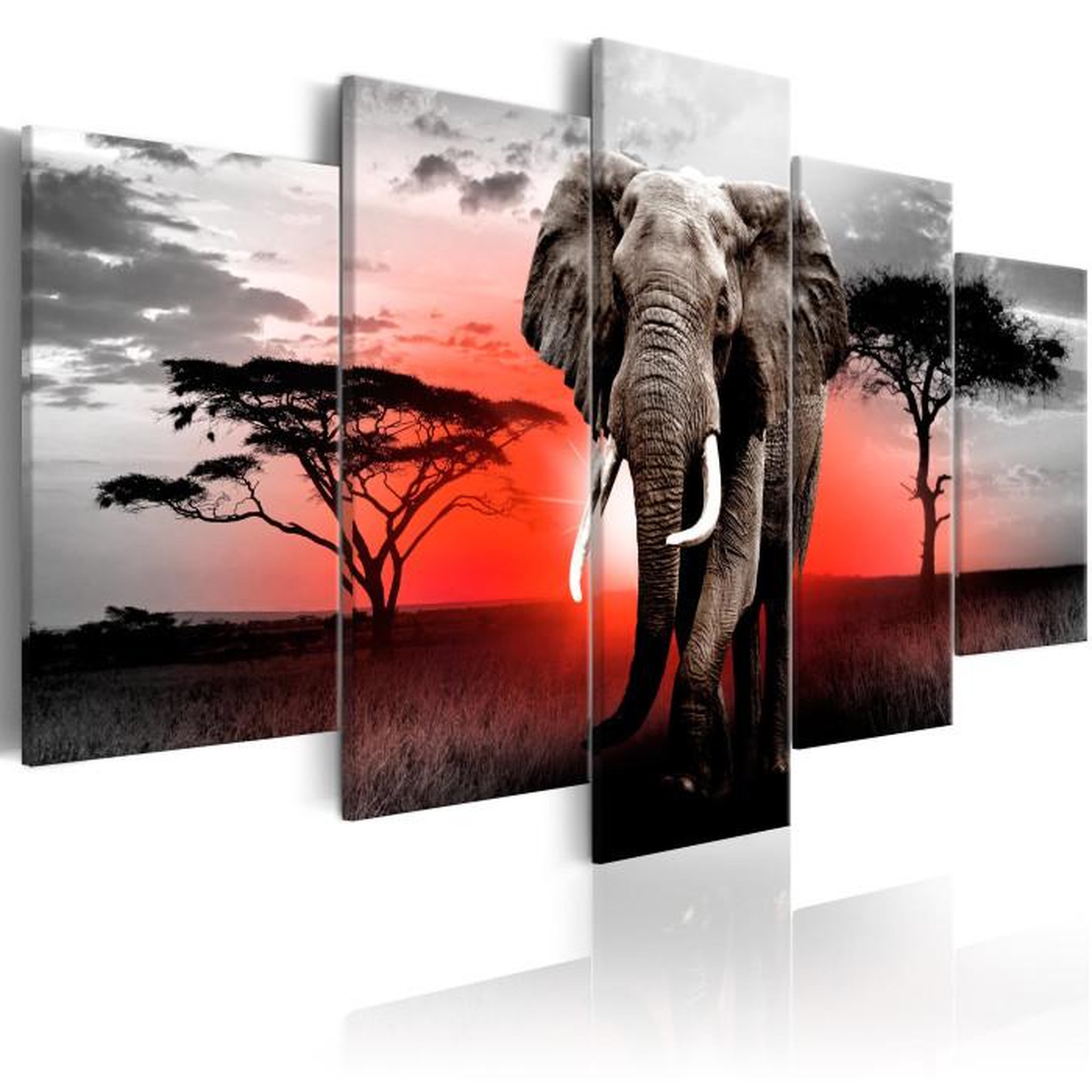 Paris Prix Tableau Imprimé  Lonely Elephant. Coloris disponibles : Multicolore