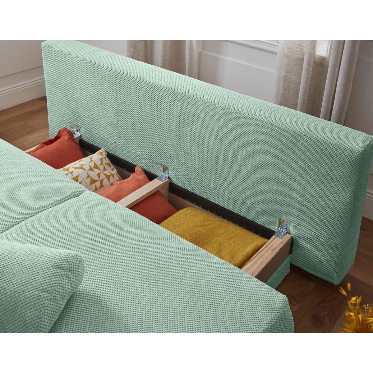 BEST MOBILIER Cristal - canapé 3 places - convertible avec coffre - en velours texturé